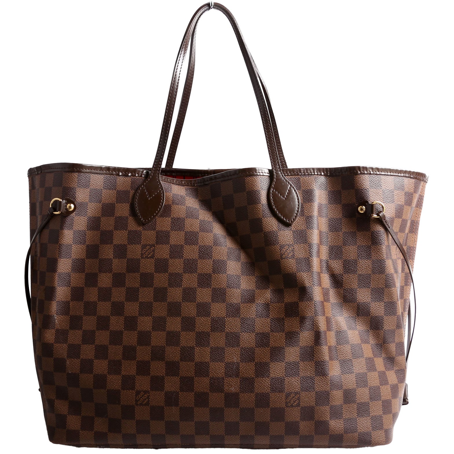 Louis Vuitton Neverfull GM Ebene Damier Red Tote Bag Red 1