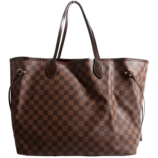 Louis Vuitton Neverfull GM Ebene Damier Red Tote Bag Red 1