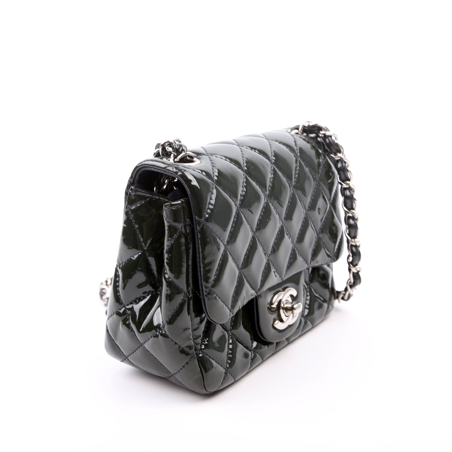 Chanel Classic Flap Mini Square Patent 19M Green