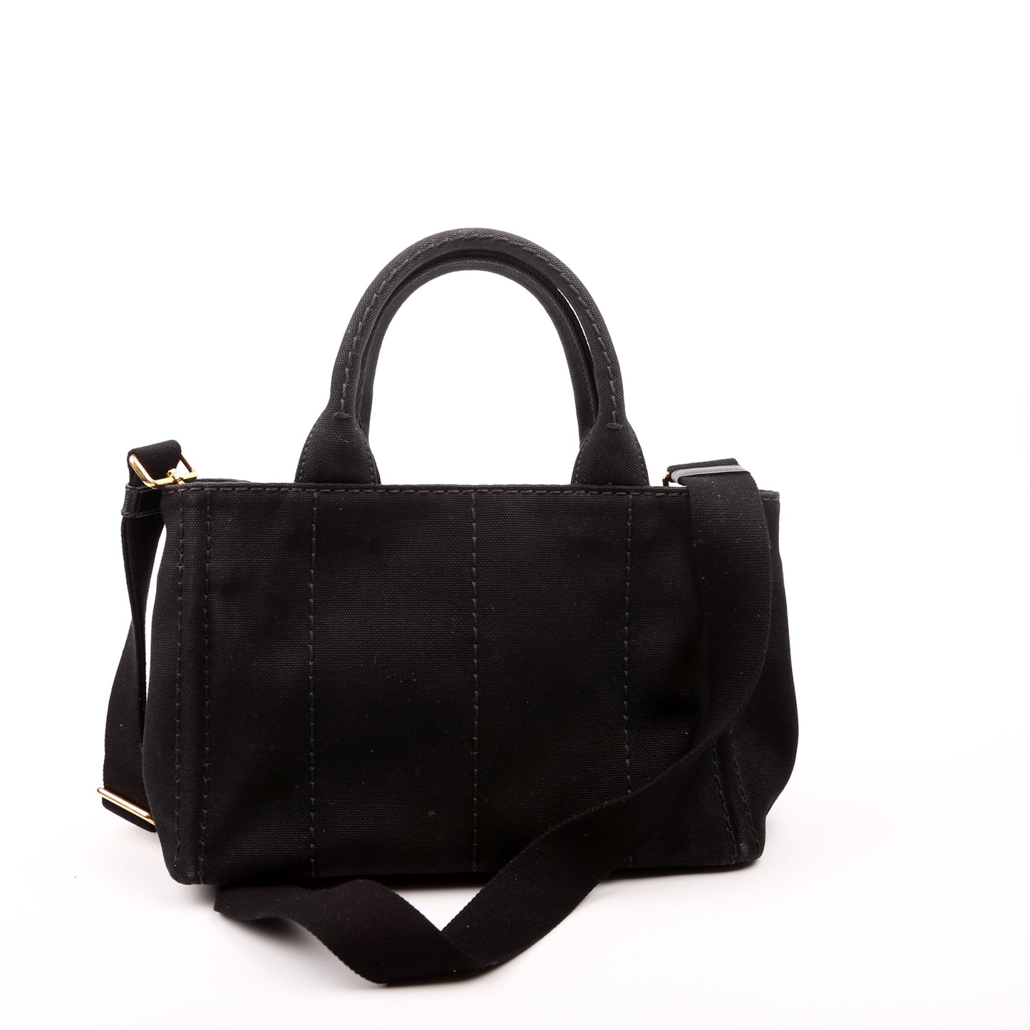Prada Canapa Tote Bag Canvas Black