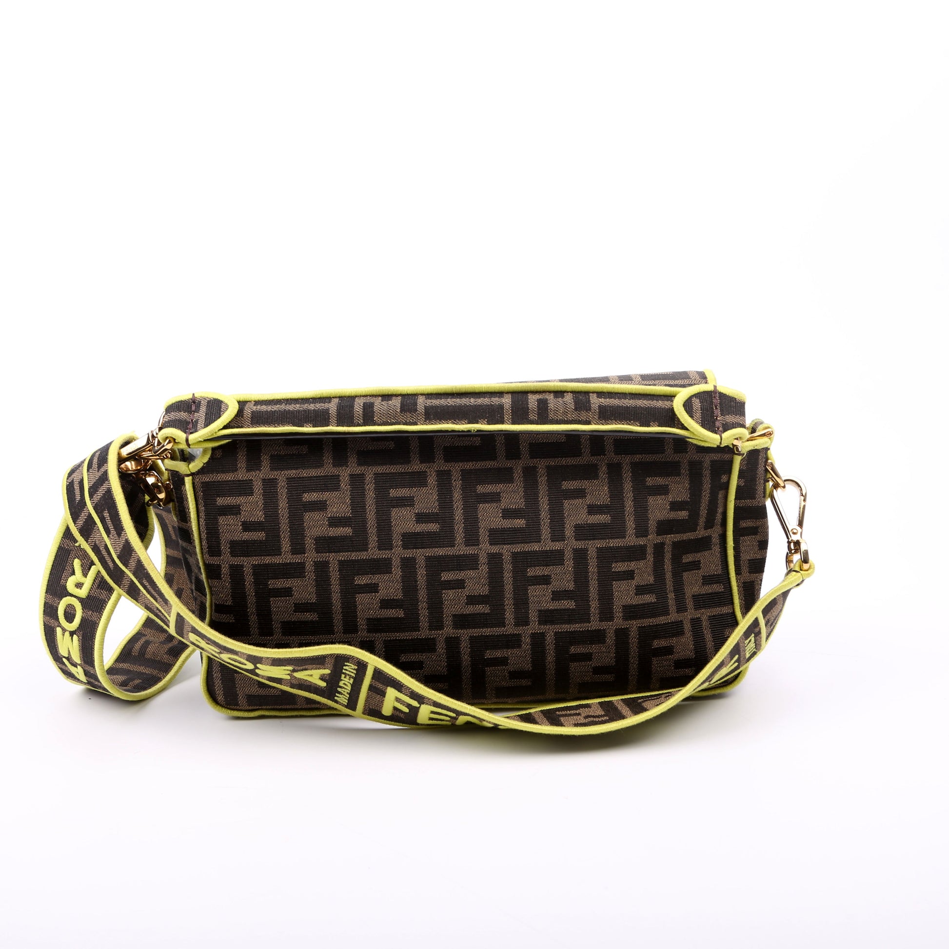 Fendi Ff Jacquarduette Bag Brown Green Travel Bag