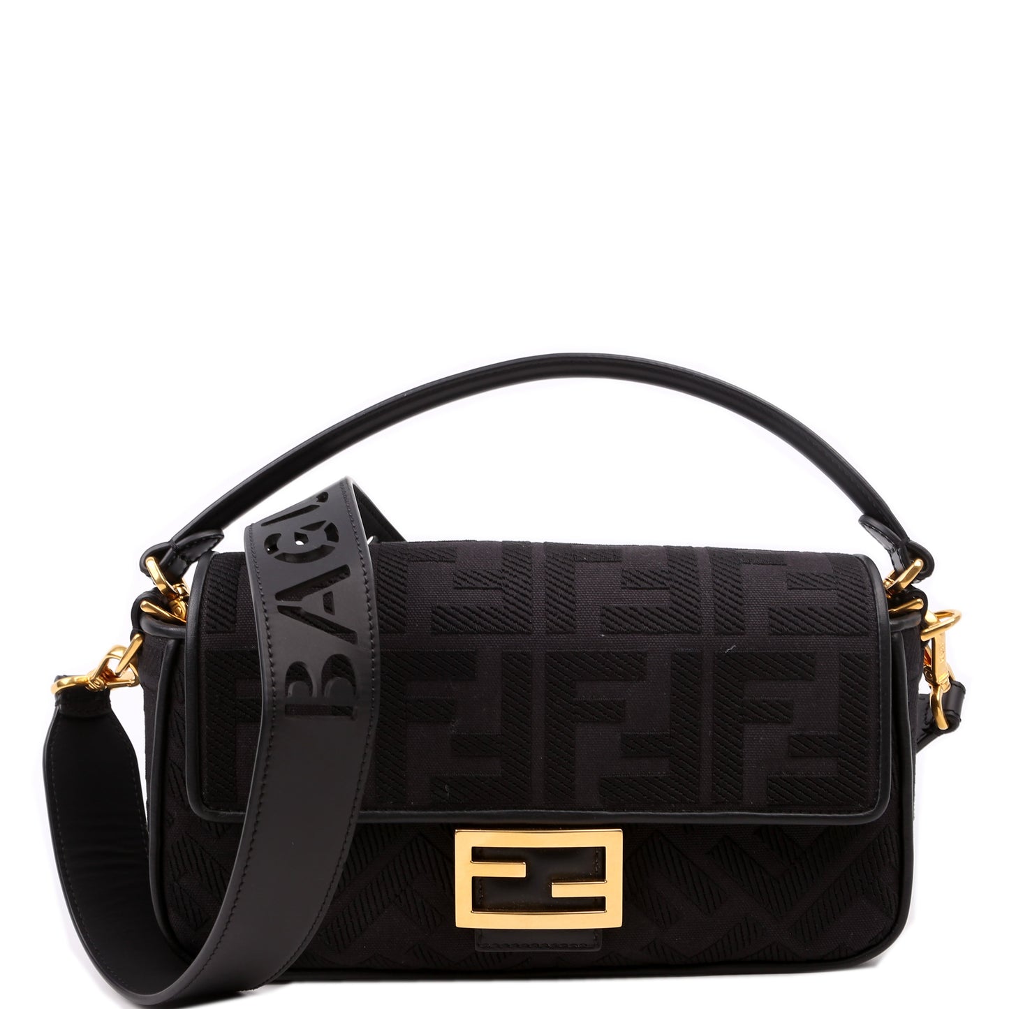Fendi Ff Jacquarduette Bag Black Travel Bag
