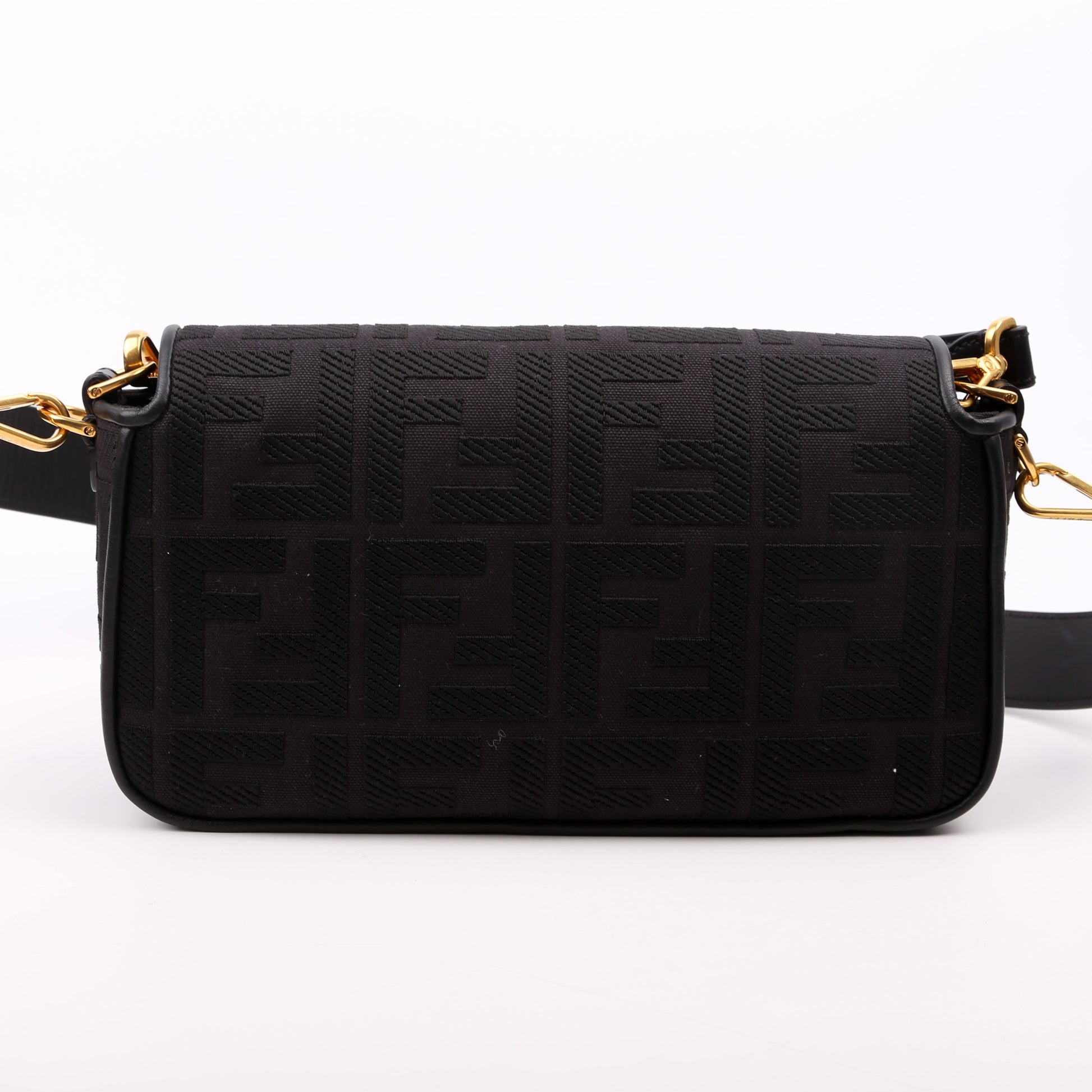 Fendi Ff Jacquarduette Bag Black Travel Bag