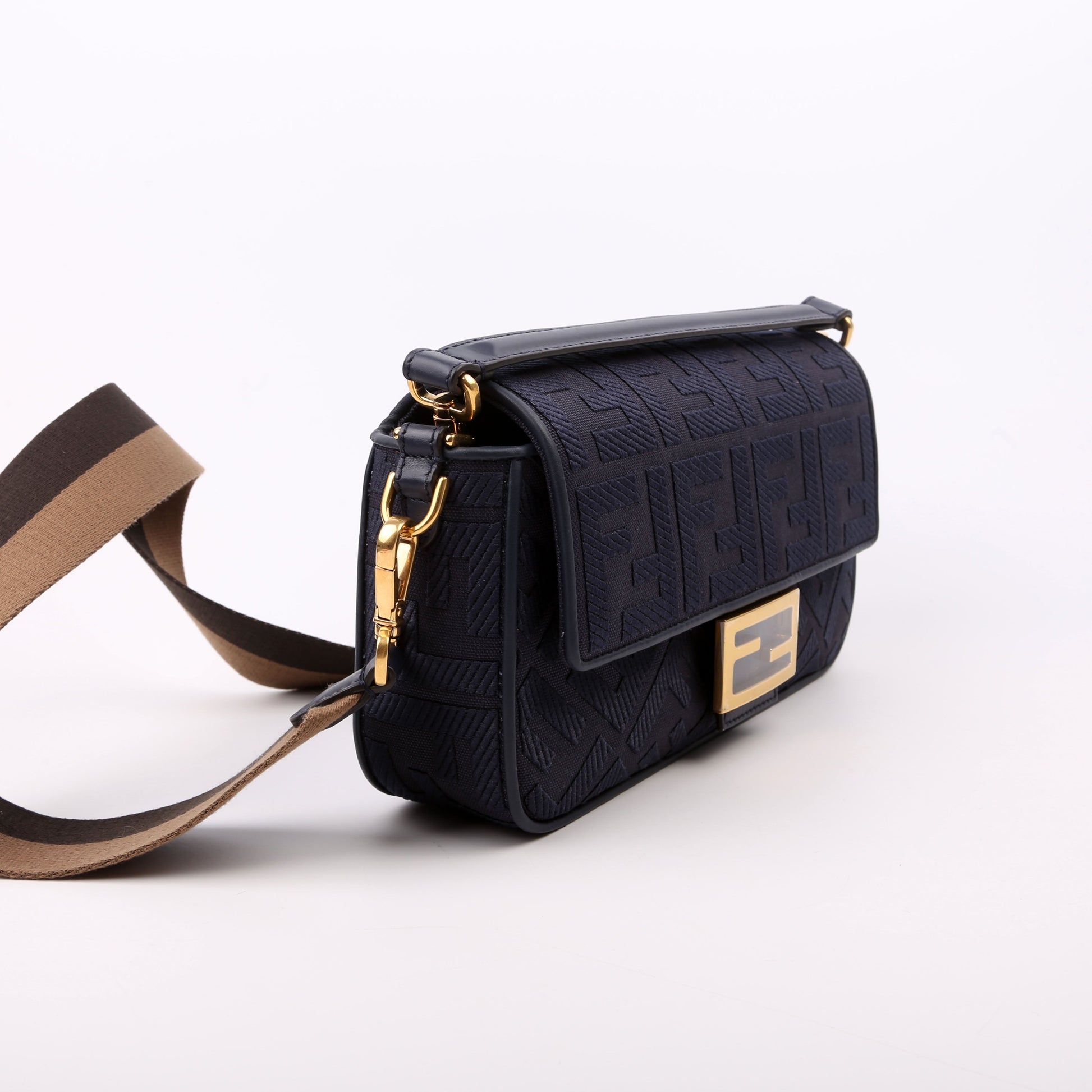 Fendi Ff Jacquarduette Bag Navy Travel Bag