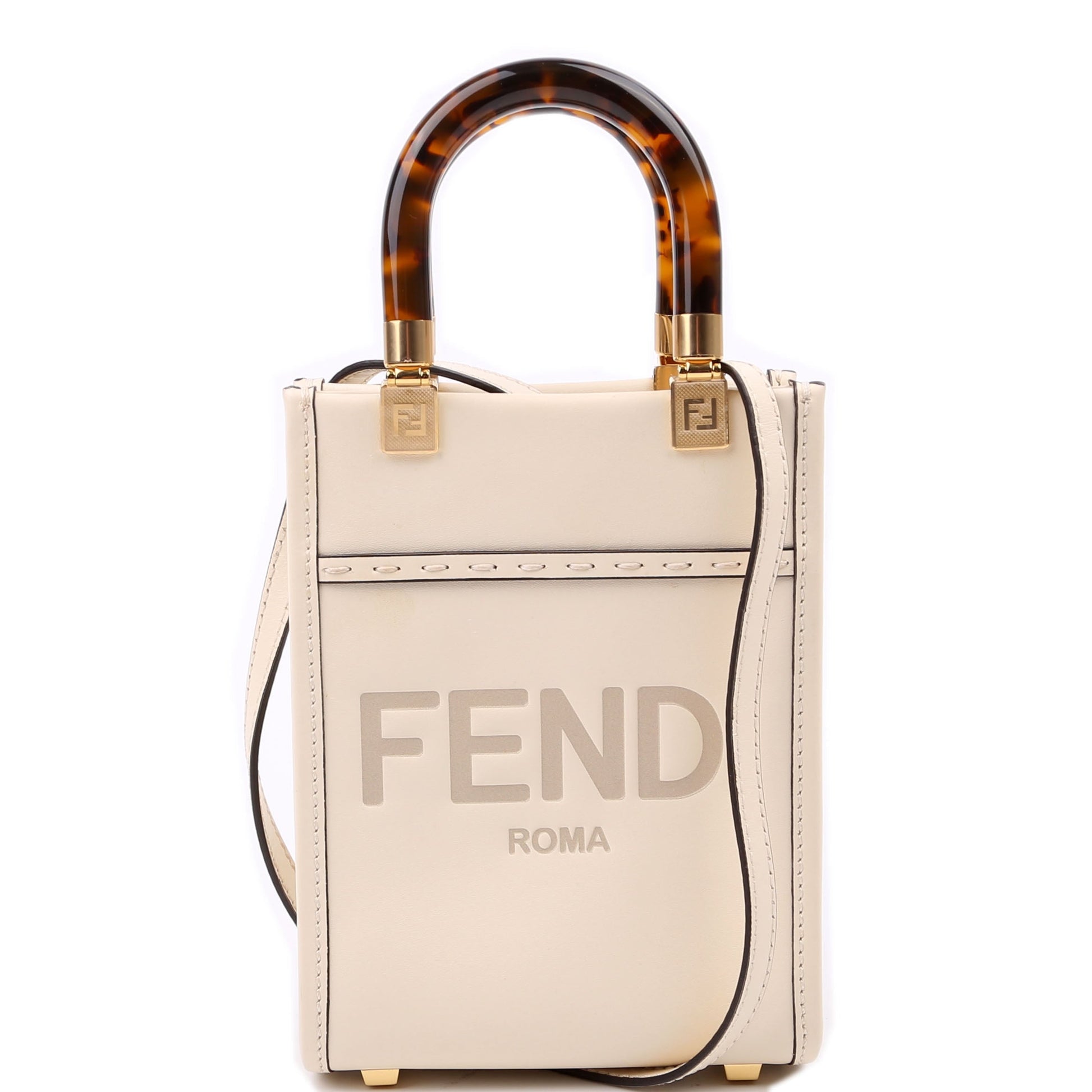 Fendi Sunshine Shopper Bag White Mini Travel Bag