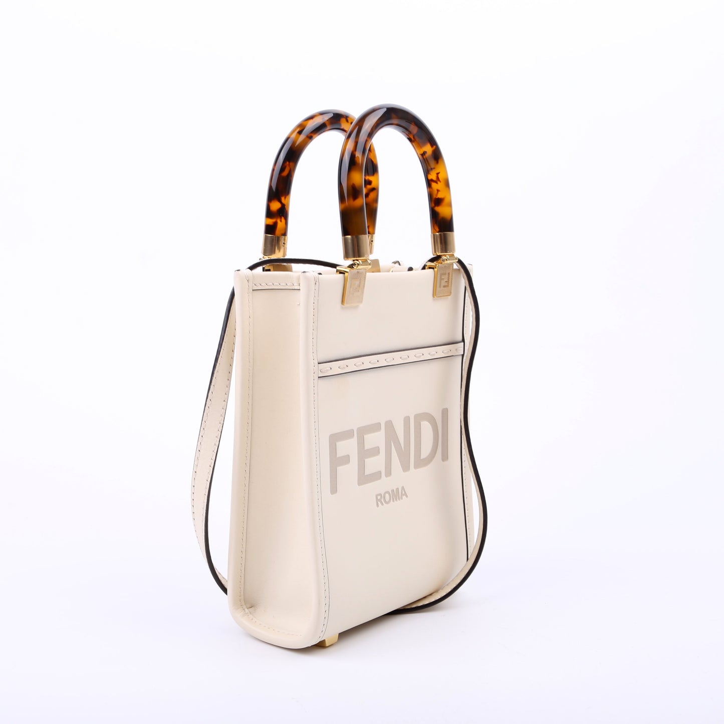 Fendi Sunshine Shopper Bag White Mini Travel Bag