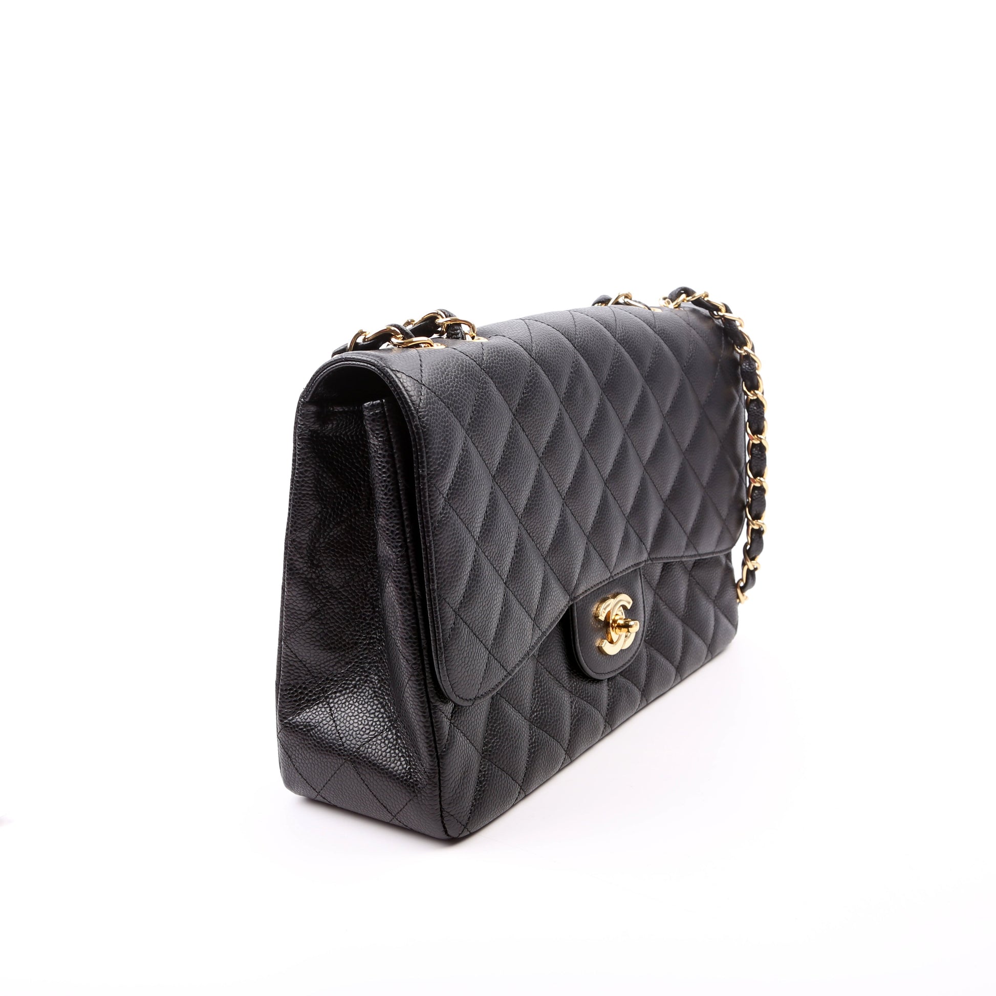 Chanel Classic Flap Jumbo Caviar Black Handbag