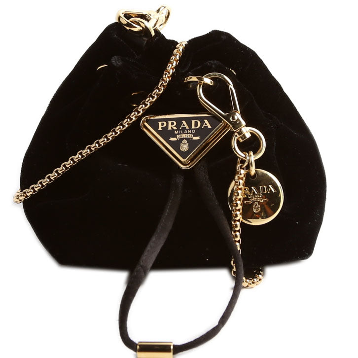Prada Velvet Pouch Bag Black Mini Bucket Bag
