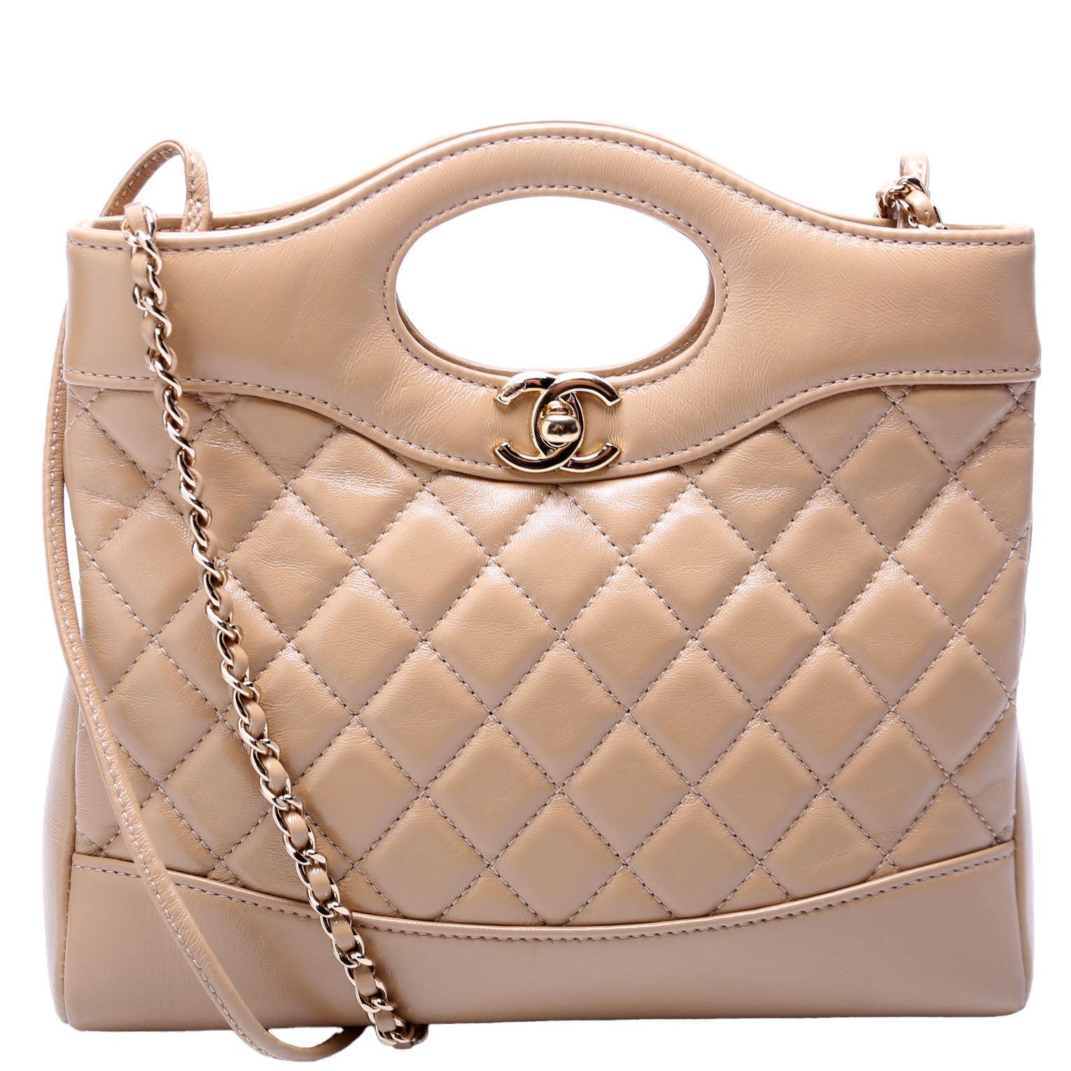 Chanel 31 Shopping Shiny Calfskin Tan Mini Bag