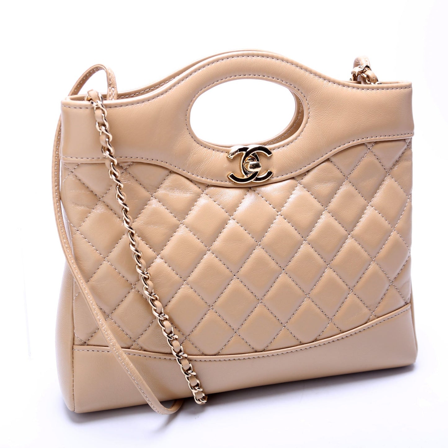 Chanel 31 Shopping Shiny Calfskin Tan Mini Bag