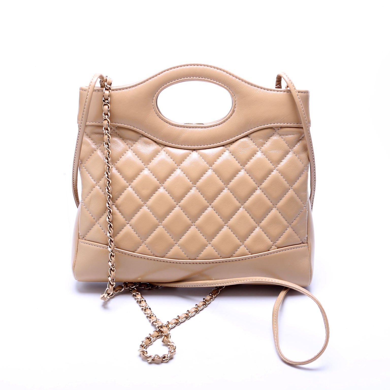 Chanel 31 Shopping Shiny Calfskin Tan Mini Bag