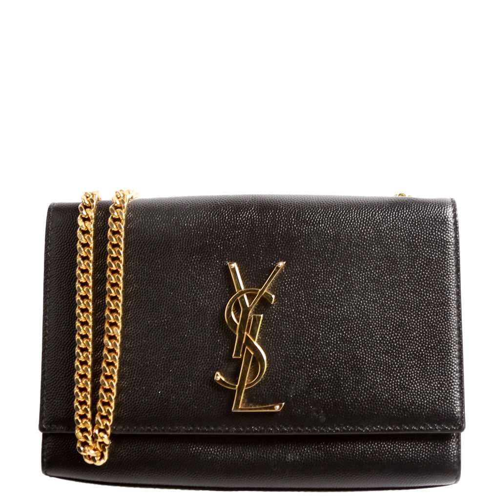 YSL Saint Laurent Saint Laurent Kate Satchel Grain De Poudre Black Small Travel Bag
