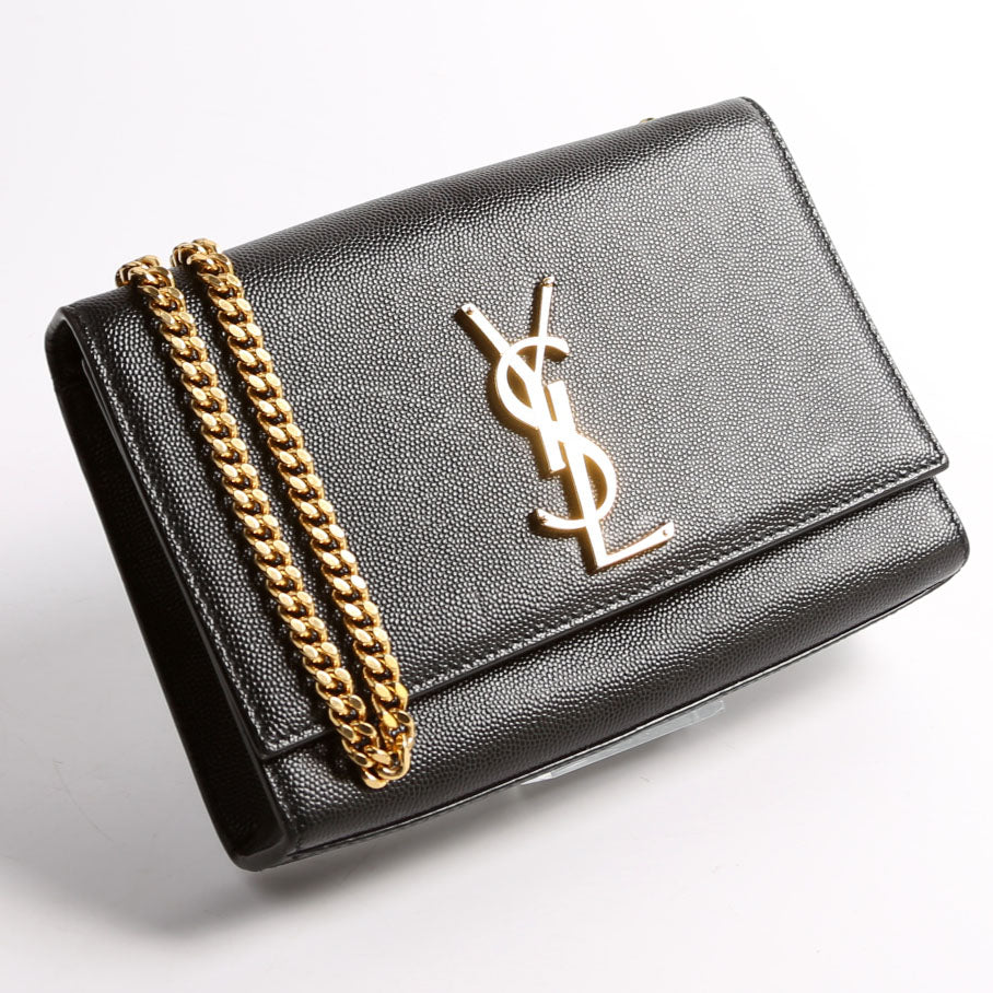 YSL Saint Laurent Saint Laurent Kate Satchel Grain De Poudre Black Small Travel Bag