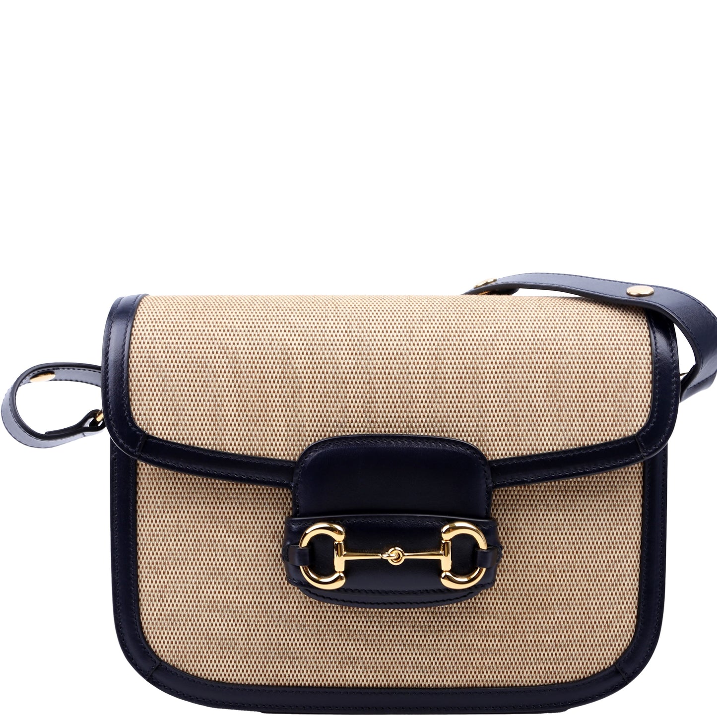 Gucci Horsebit Raffia Shoulder Bag