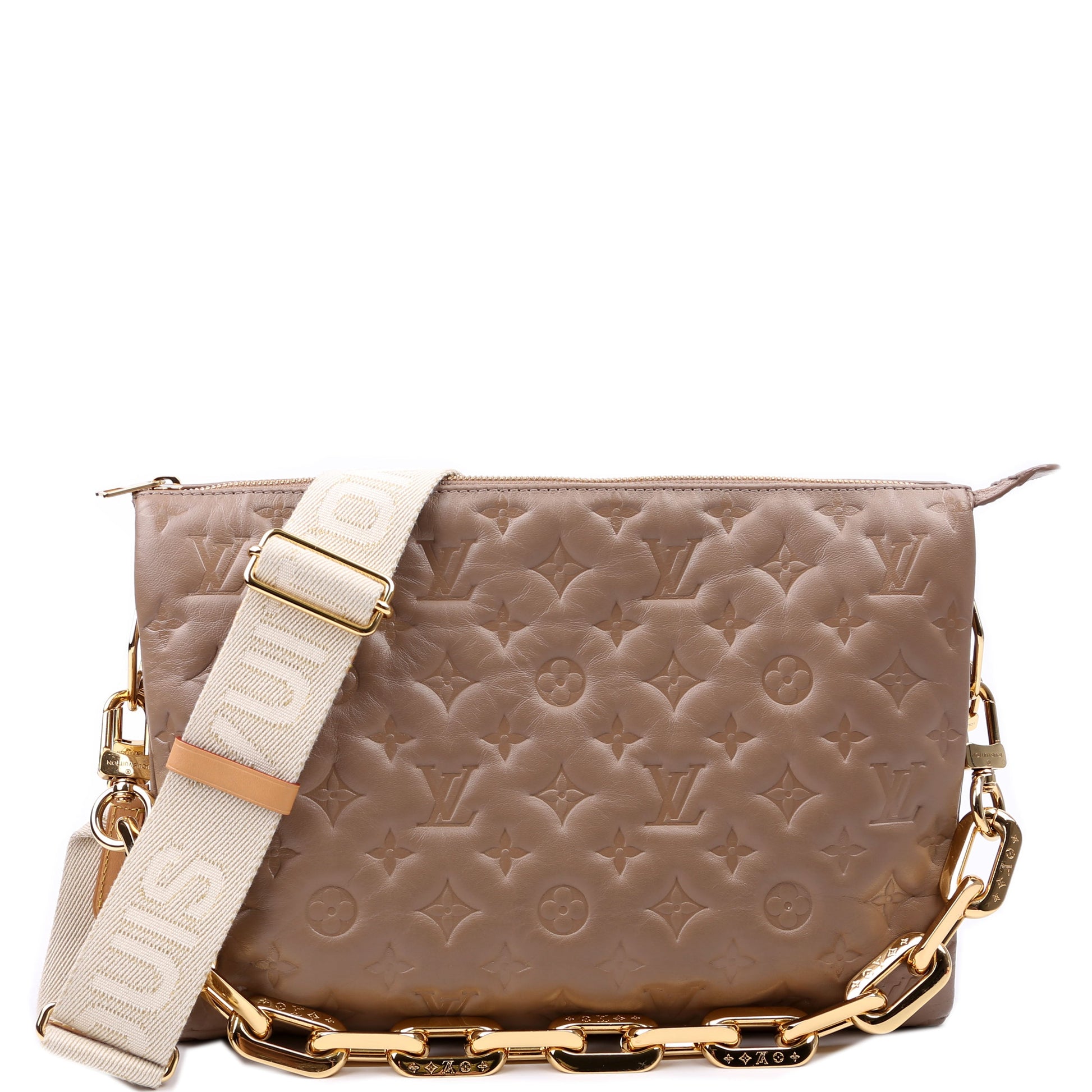 Louis Vuitton Coussin MM Taupe Lambskin Handbag