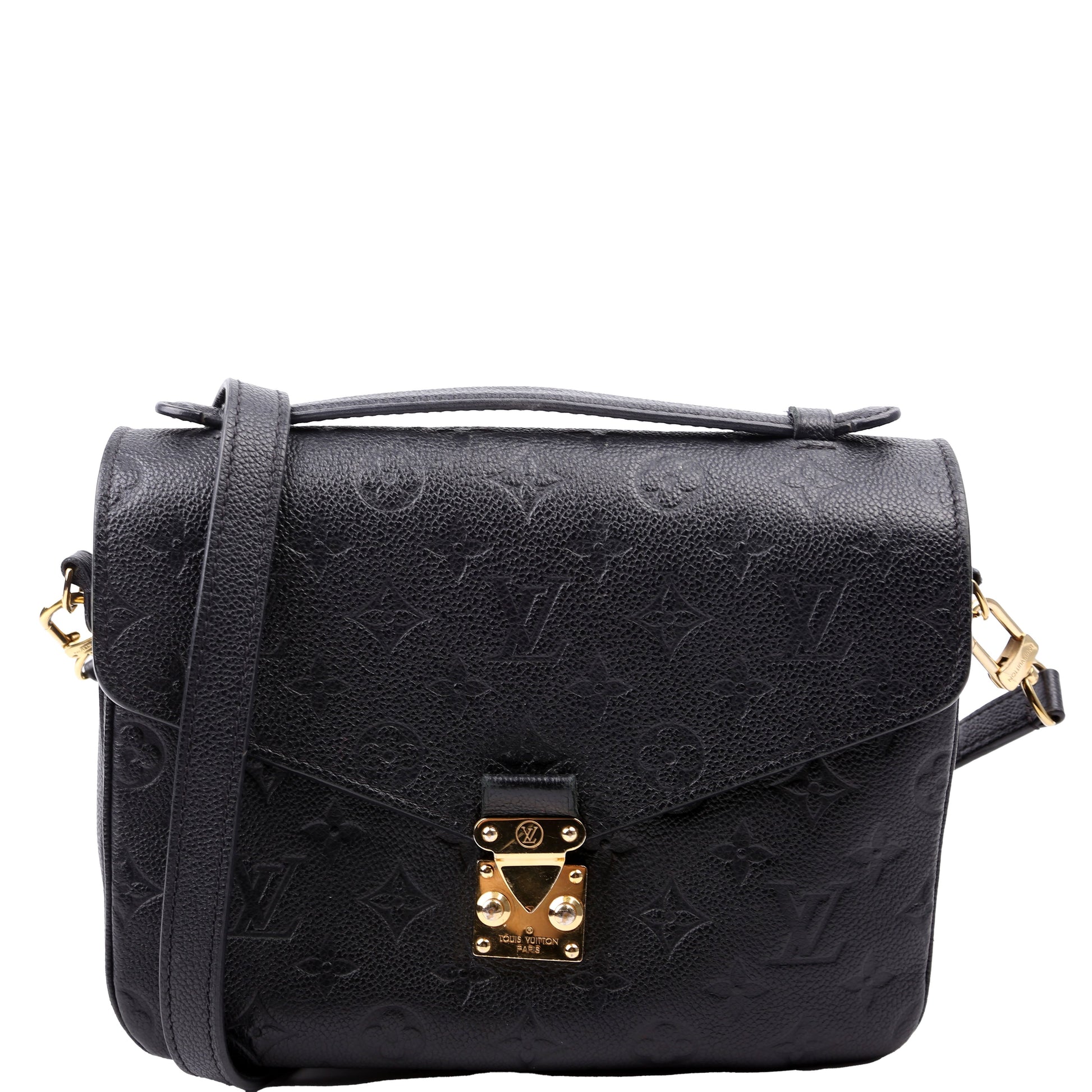 Louis Vuitton Pochette Metis Empreinte Black Clutch Bag Black 2