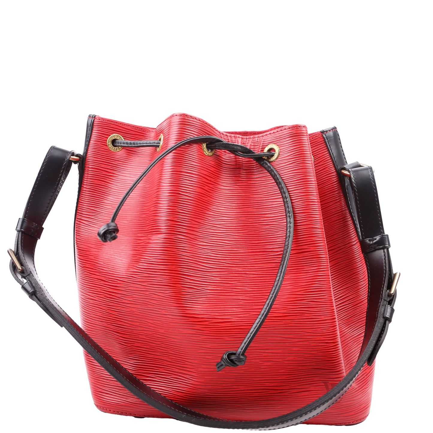 Louis Vuitton Noe Petit Epi Black Red Handbag