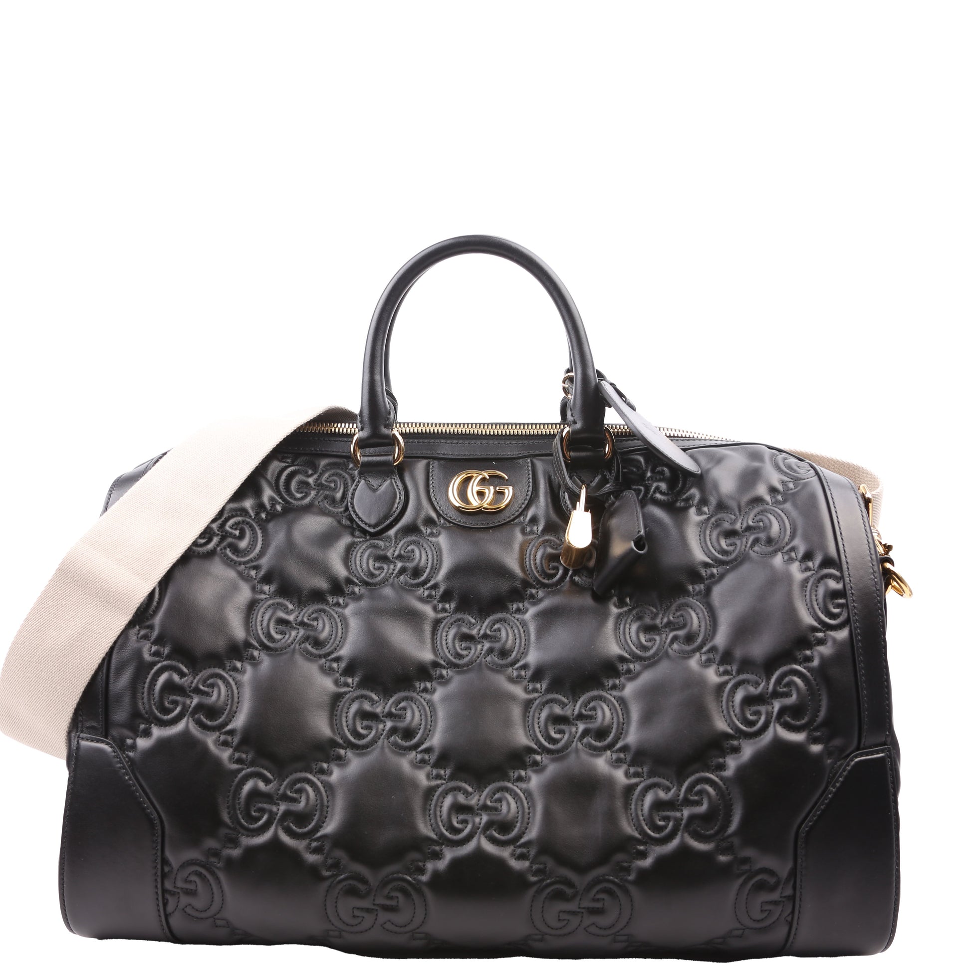 Gucci GG Shuffle Matelasse Black Medium Travel Bag