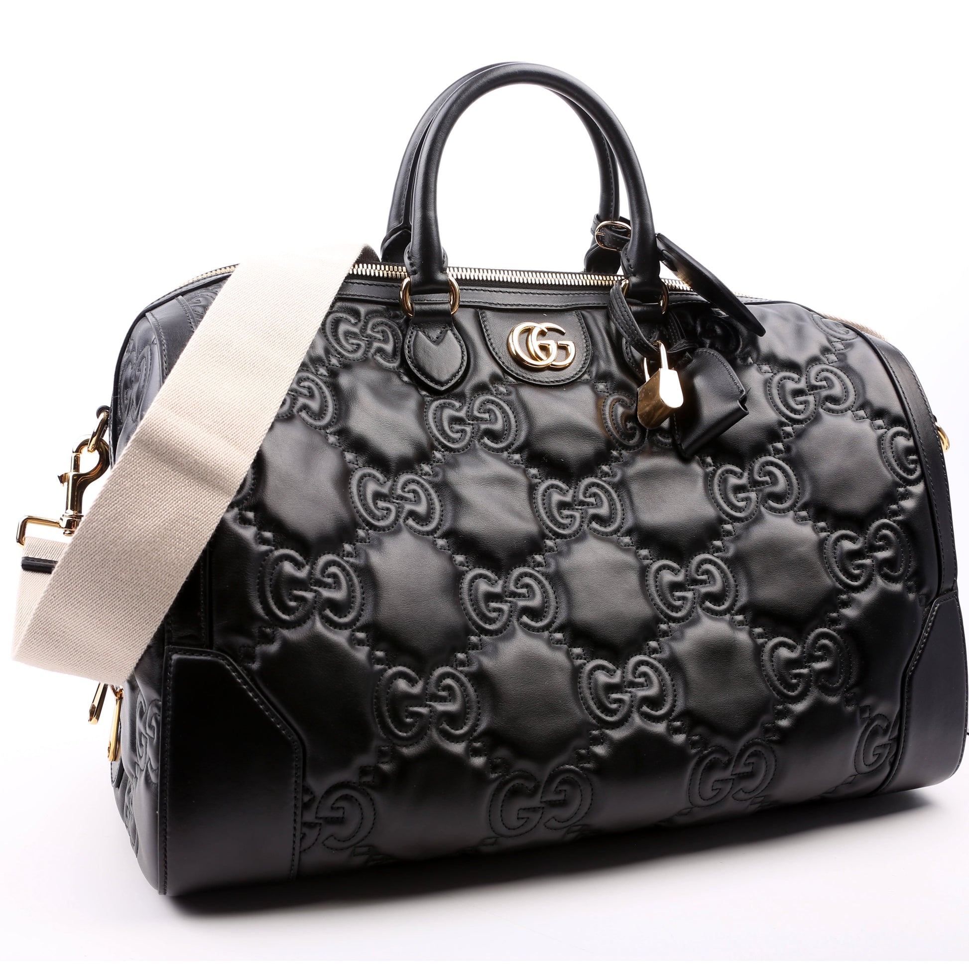 Gucci GG Shuffle Matelasse Black Medium Travel Bag