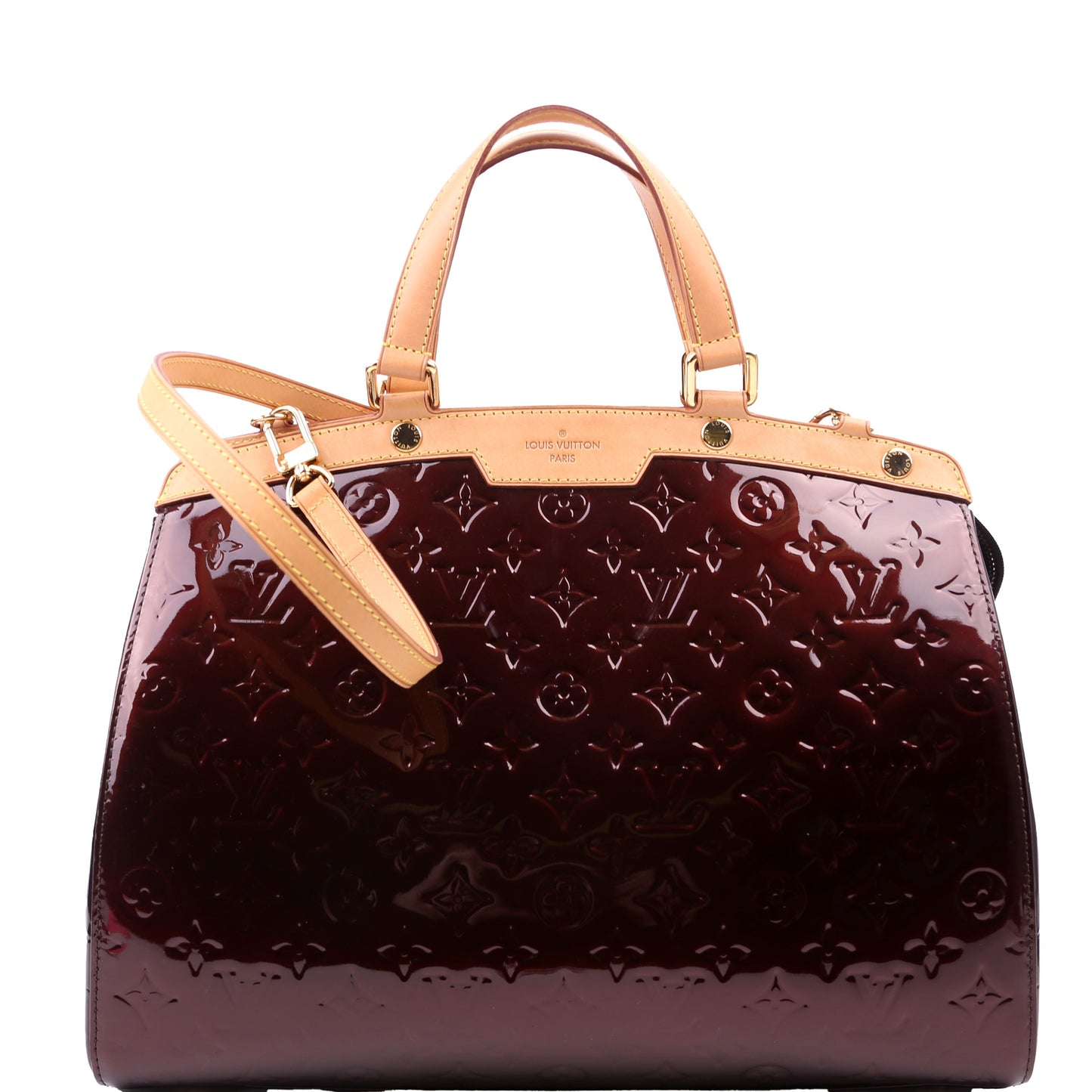 Louis Vuitton Brea GM Burgundy Vernis Handbag Burgundy 1