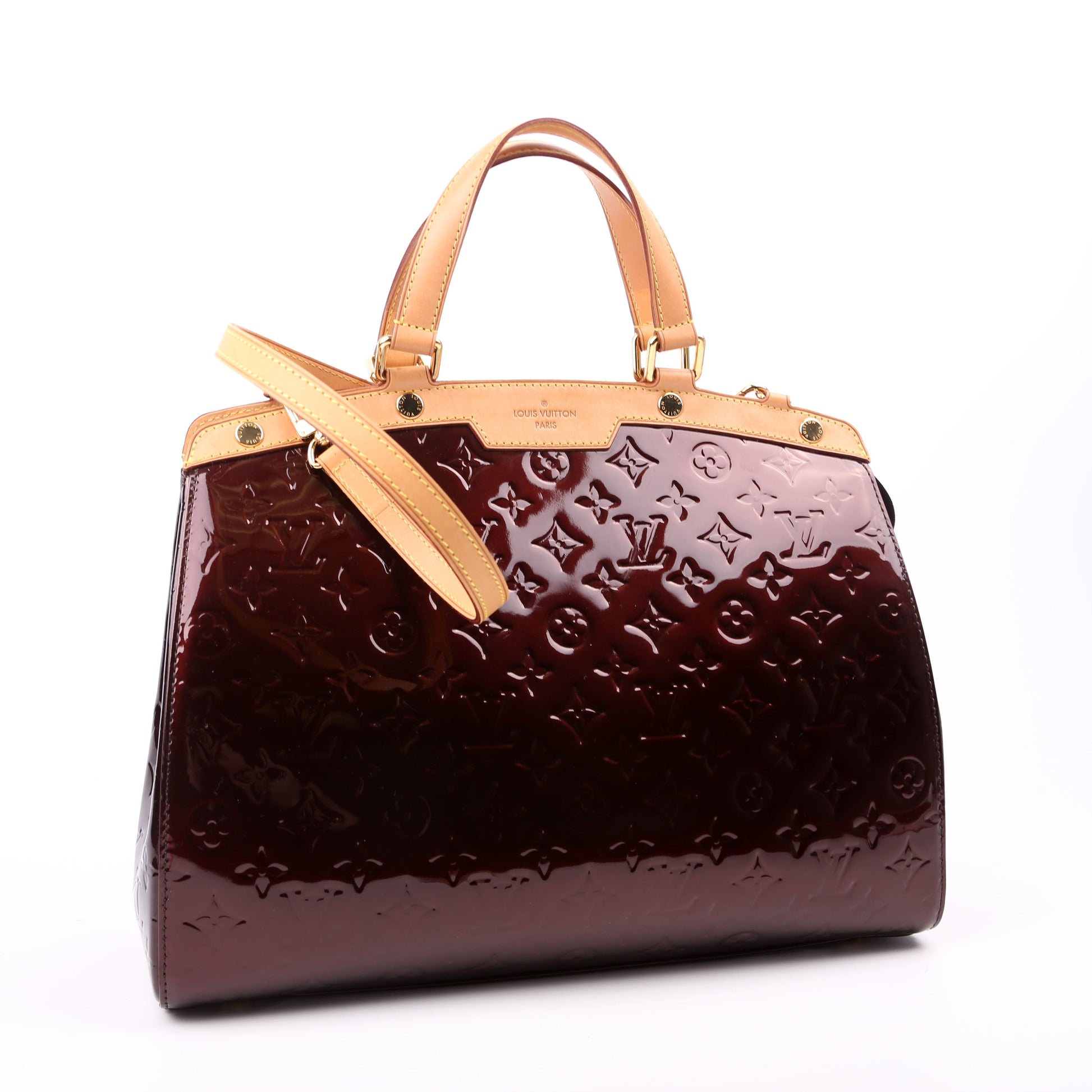 Louis Vuitton Brea GM Burgundy Vernis Handbag Burgundy 1