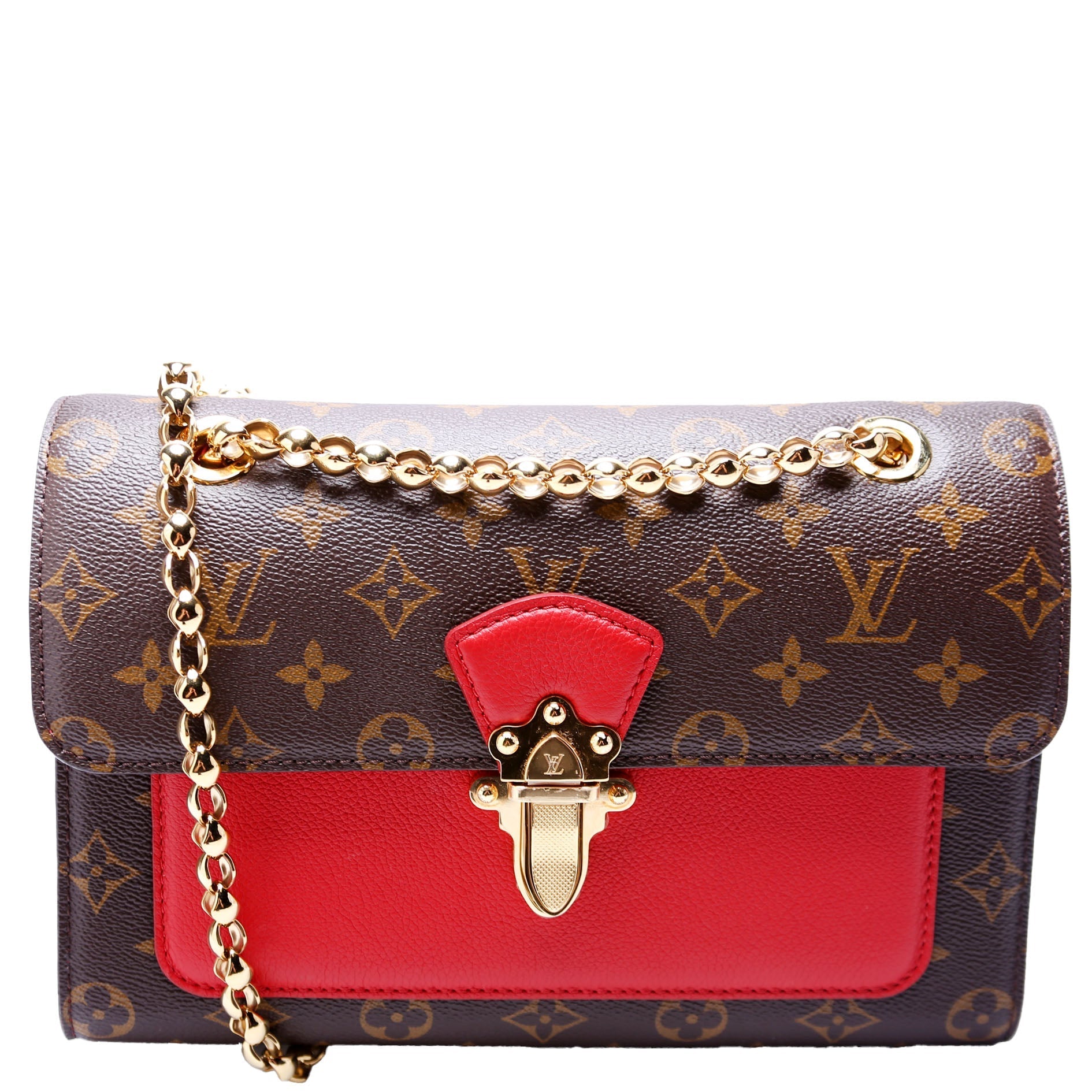 Louis Vuitton Victoire Monogram Red Handbag Red 2