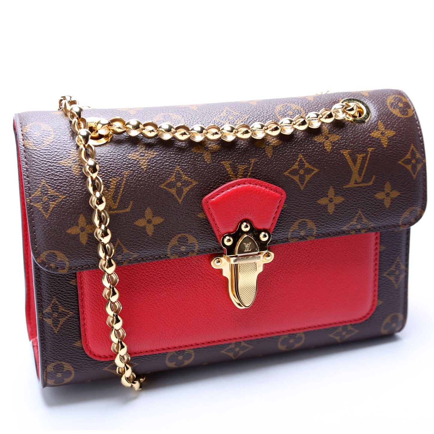 Louis Vuitton Victoire Monogram Red Handbag Red 2