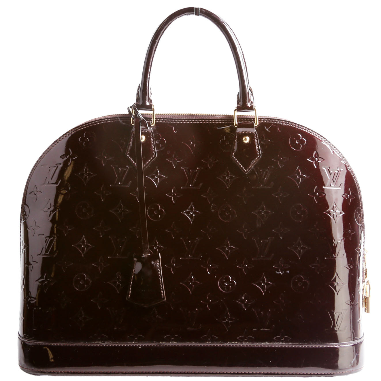 Louis Vuitton Alma GM Burgundy Vernis Handbag