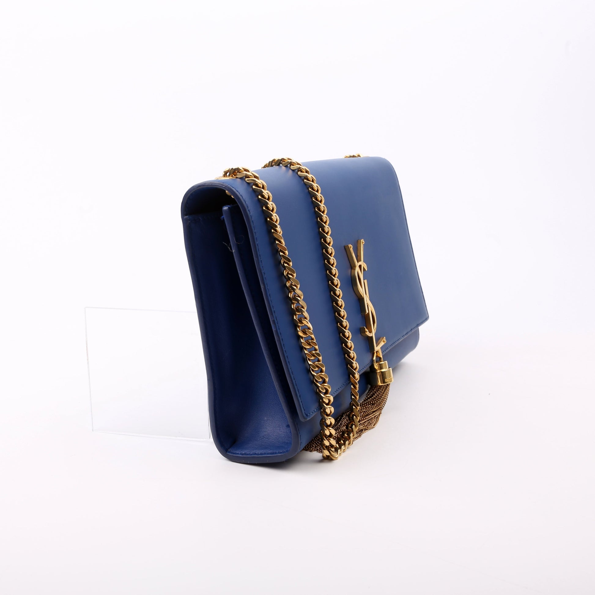 YSL Saint Laurent Kate Tassel Satchel Bag Blue Medium Travel Bag