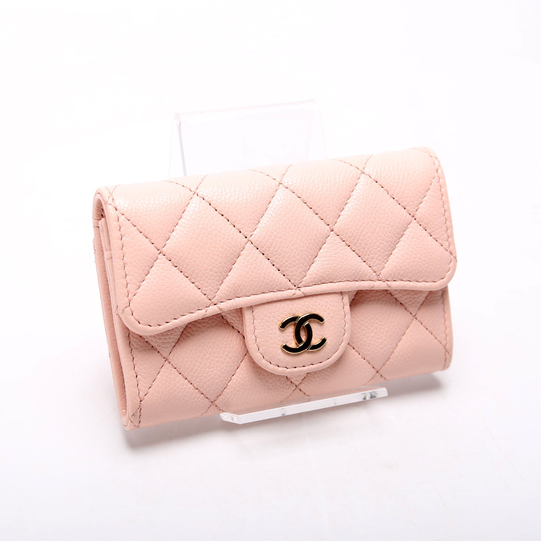 Chanel Classic Flap Card Holder Caviar RFID Pink