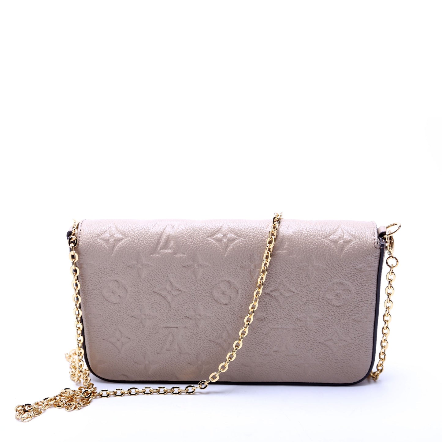 Louis Vuitton Pochette Felicie Turtle Dove Empreinte Clutch Bag