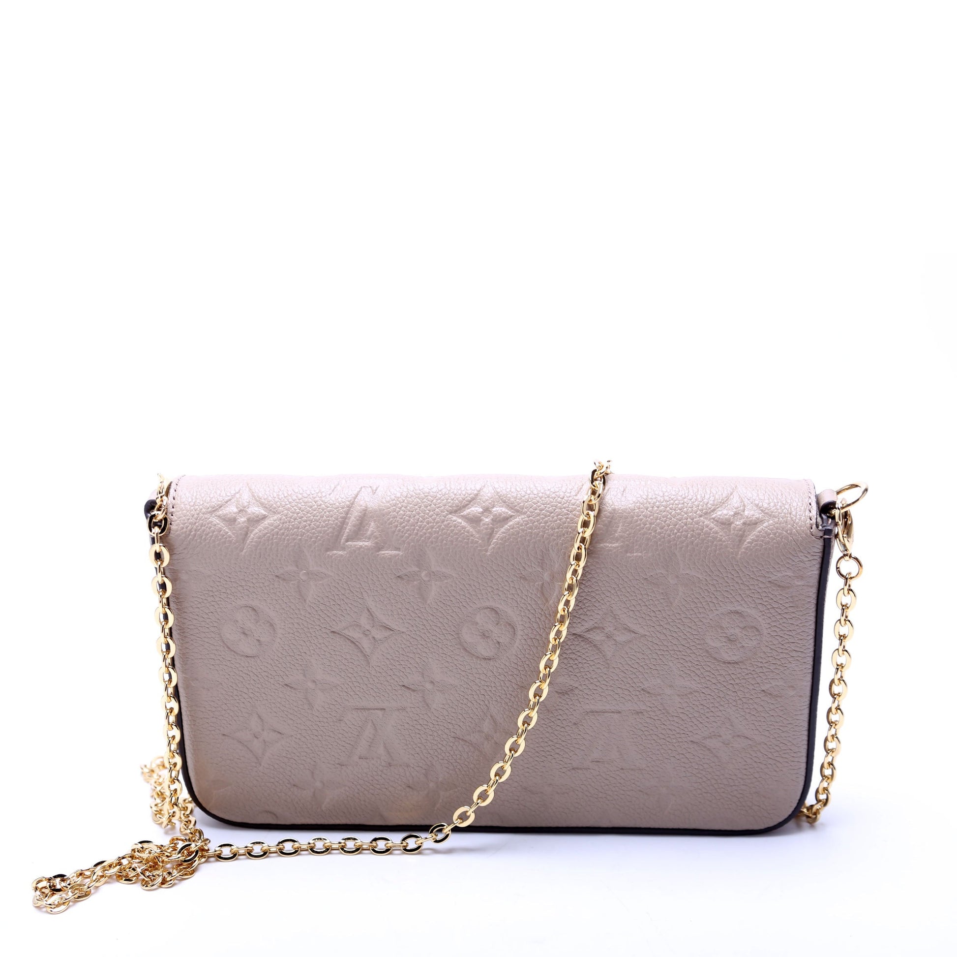 Louis Vuitton Pochette Felicie Turtle Dove Empreinte Clutch Bag