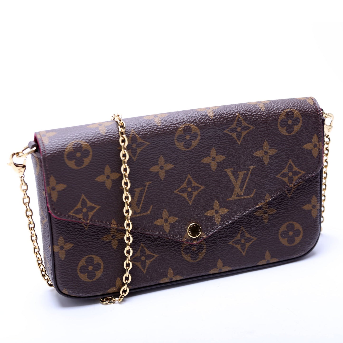 Louis Vuitton Pochette Felicie Berry Monogram Clutch Bag Berry 11