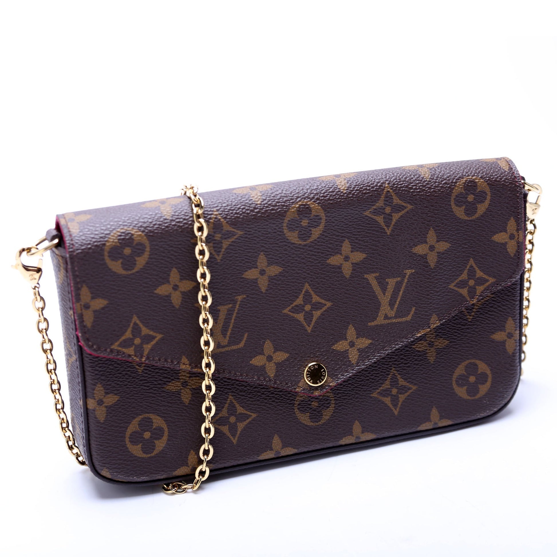 Louis Vuitton Pochette Felicie Berry Monogram Clutch Bag Berry 11