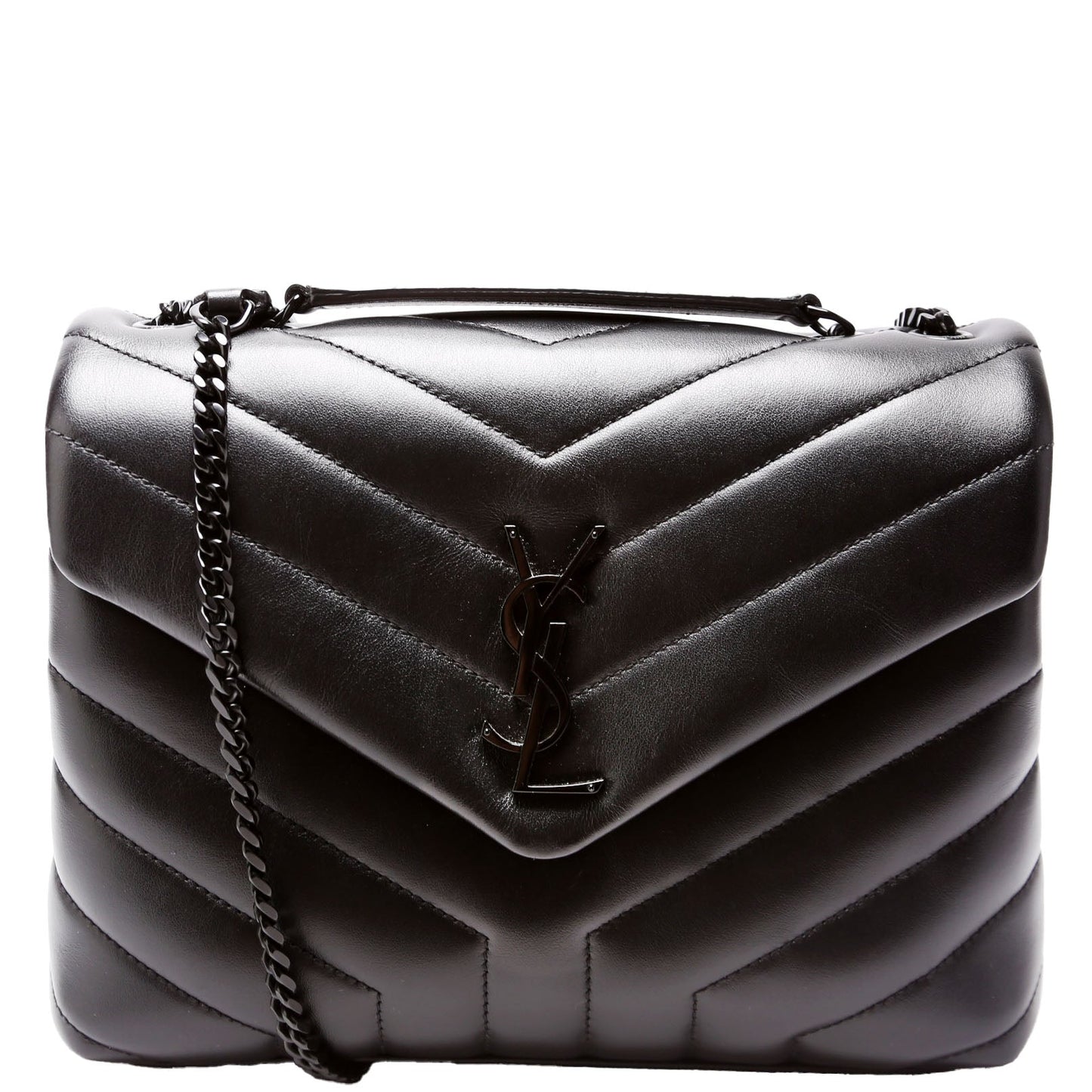 YSL Saint Laurent Loulou Satchel Bag Black Small