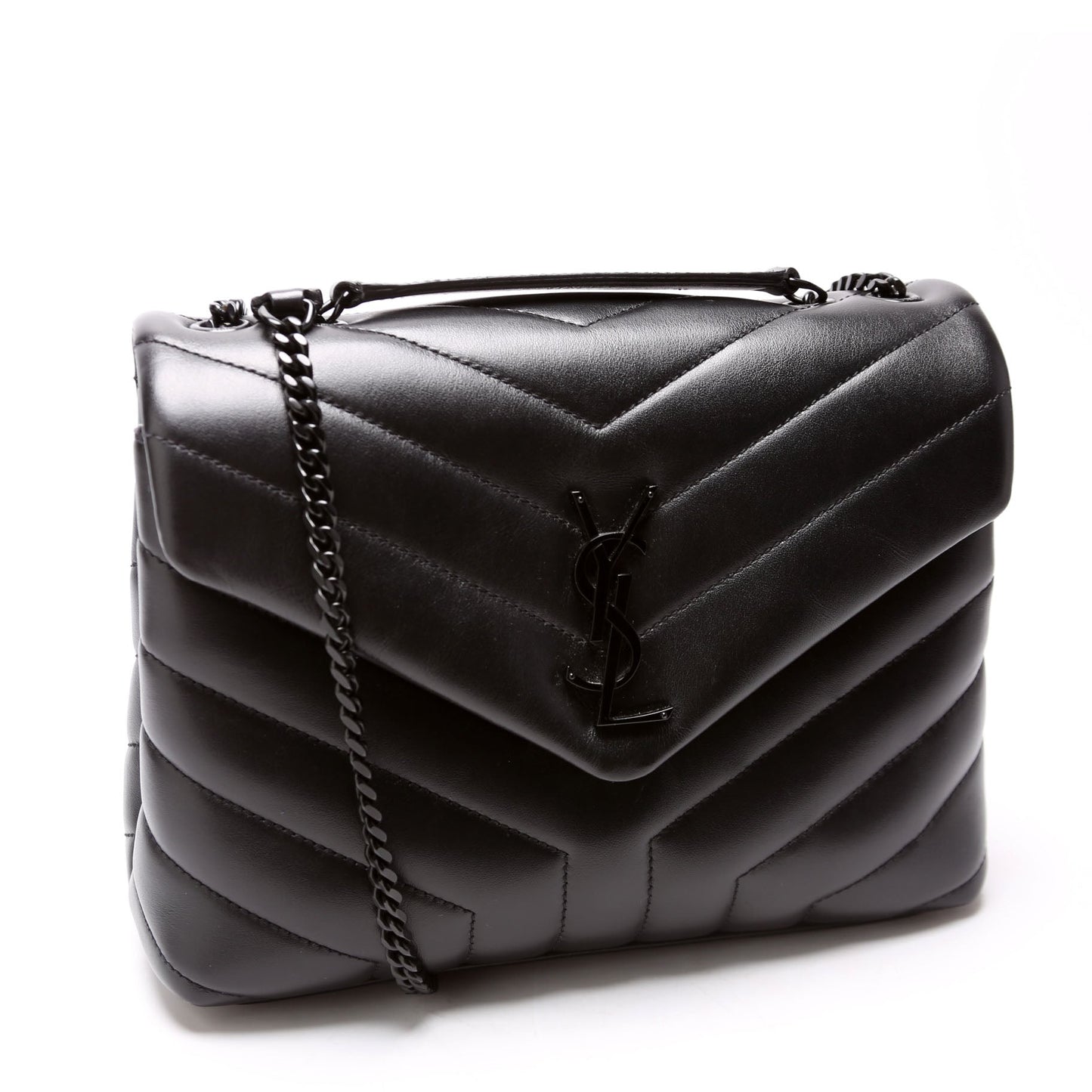 YSL Saint Laurent Loulou Satchel Bag Black Small