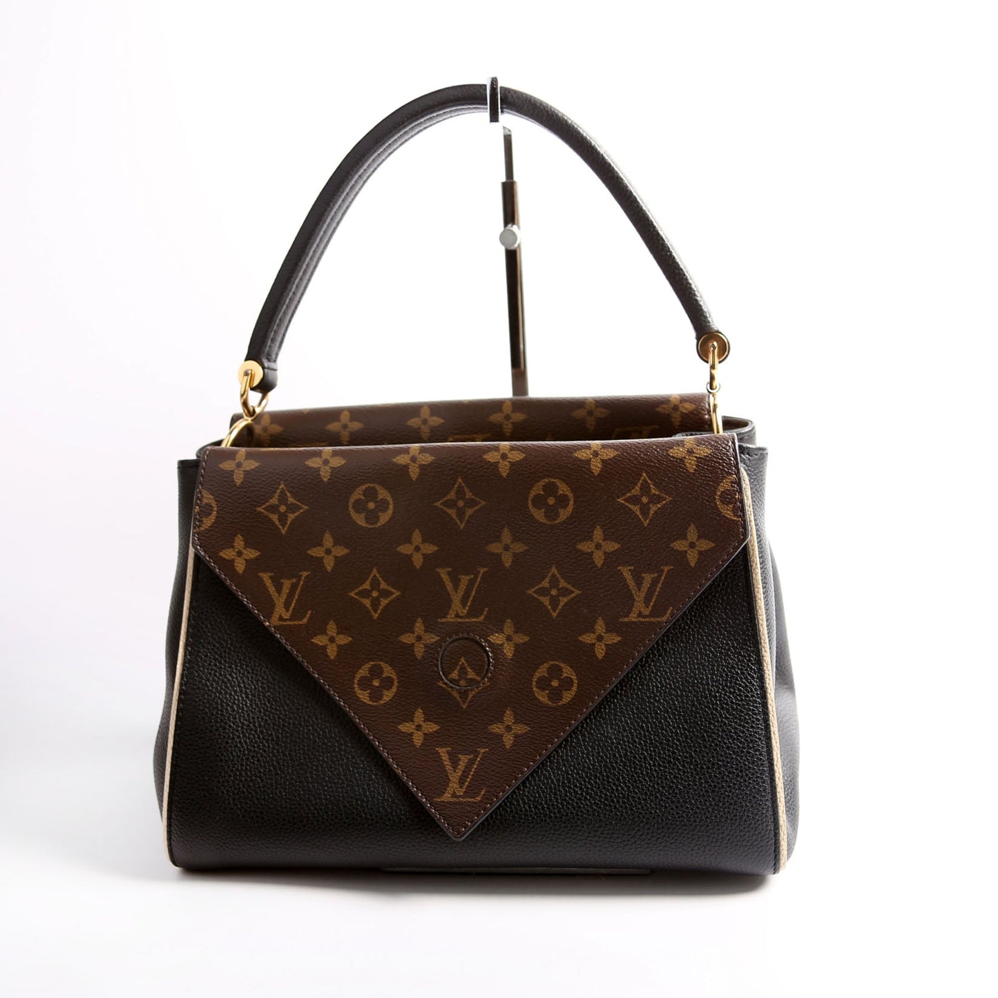 Louis Vuitton Double V Leather Black Handbag Black 1