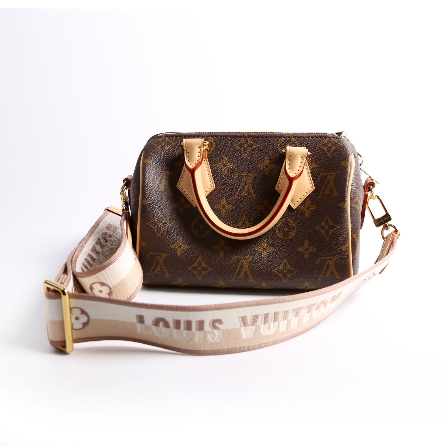 Louis Vuitton Speedy 20 Bandouliere Monogram Beige Handbag