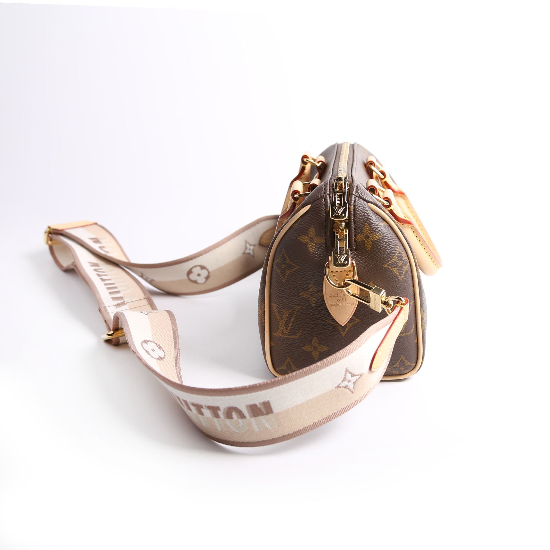 Louis Vuitton Speedy 20 Bandouliere Monogram Beige Handbag