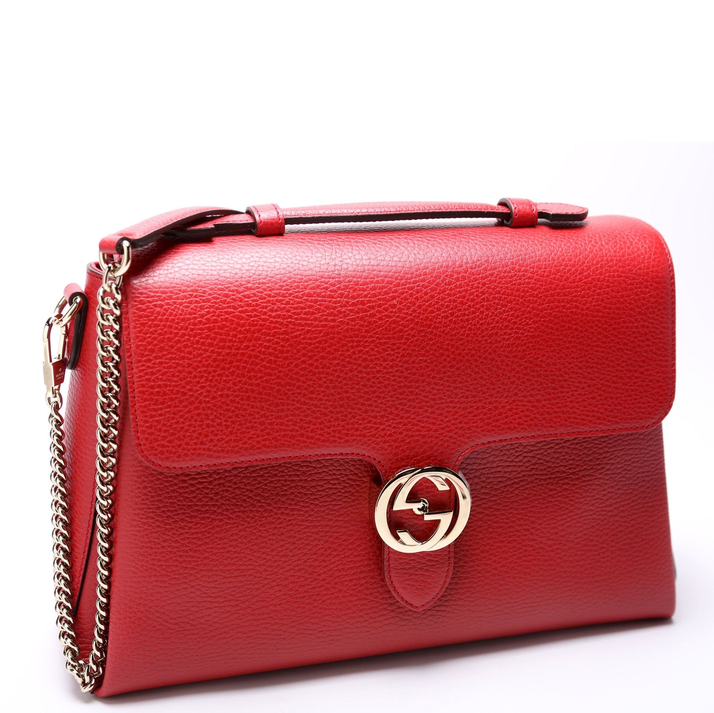 Gucci Interlocking GG Red Large Shoulder Bag Red 1