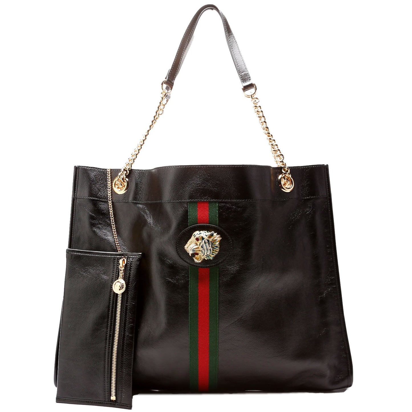 Gucci Rajah Leather Black Tote Bag