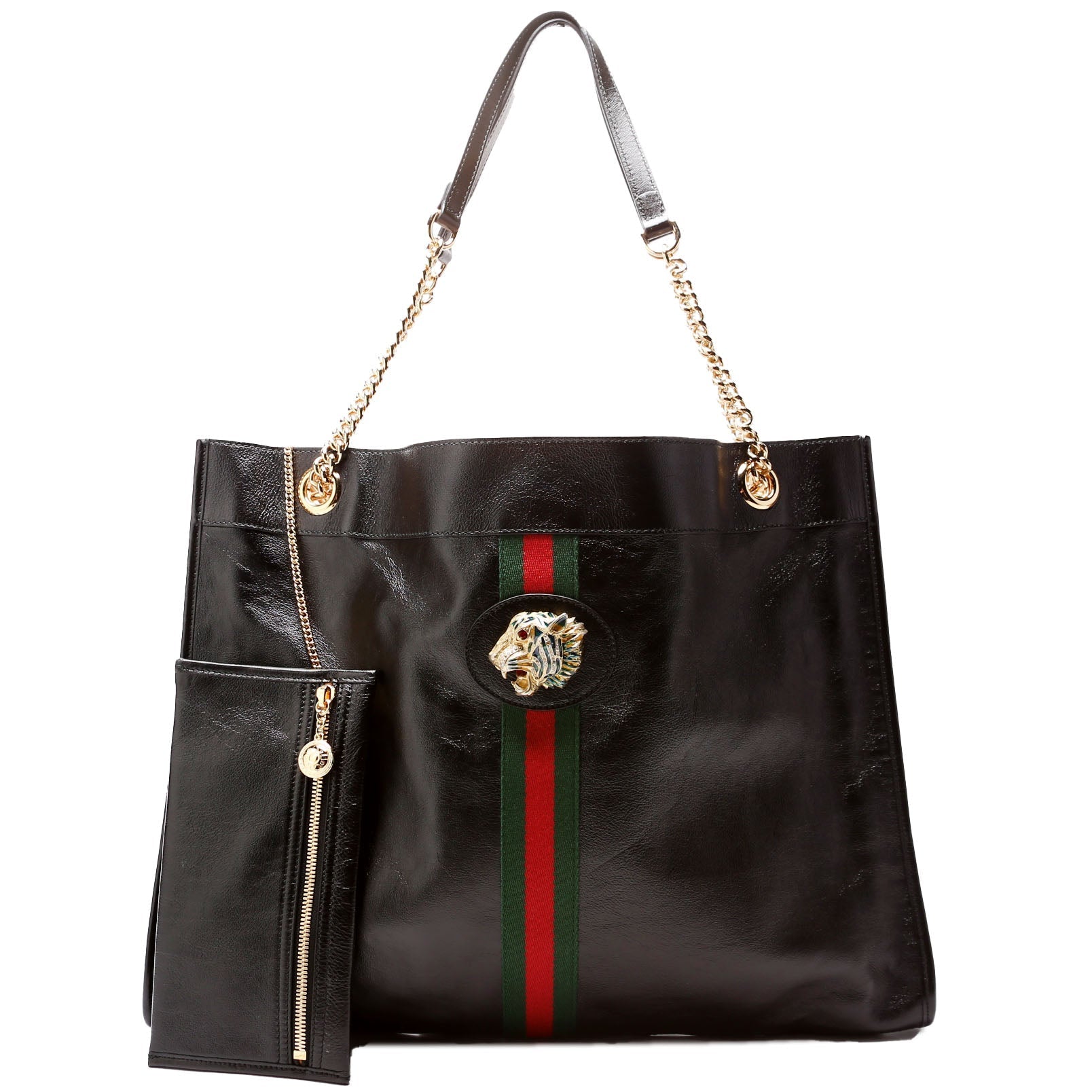 Gucci Rajah Leather Black Tote Bag