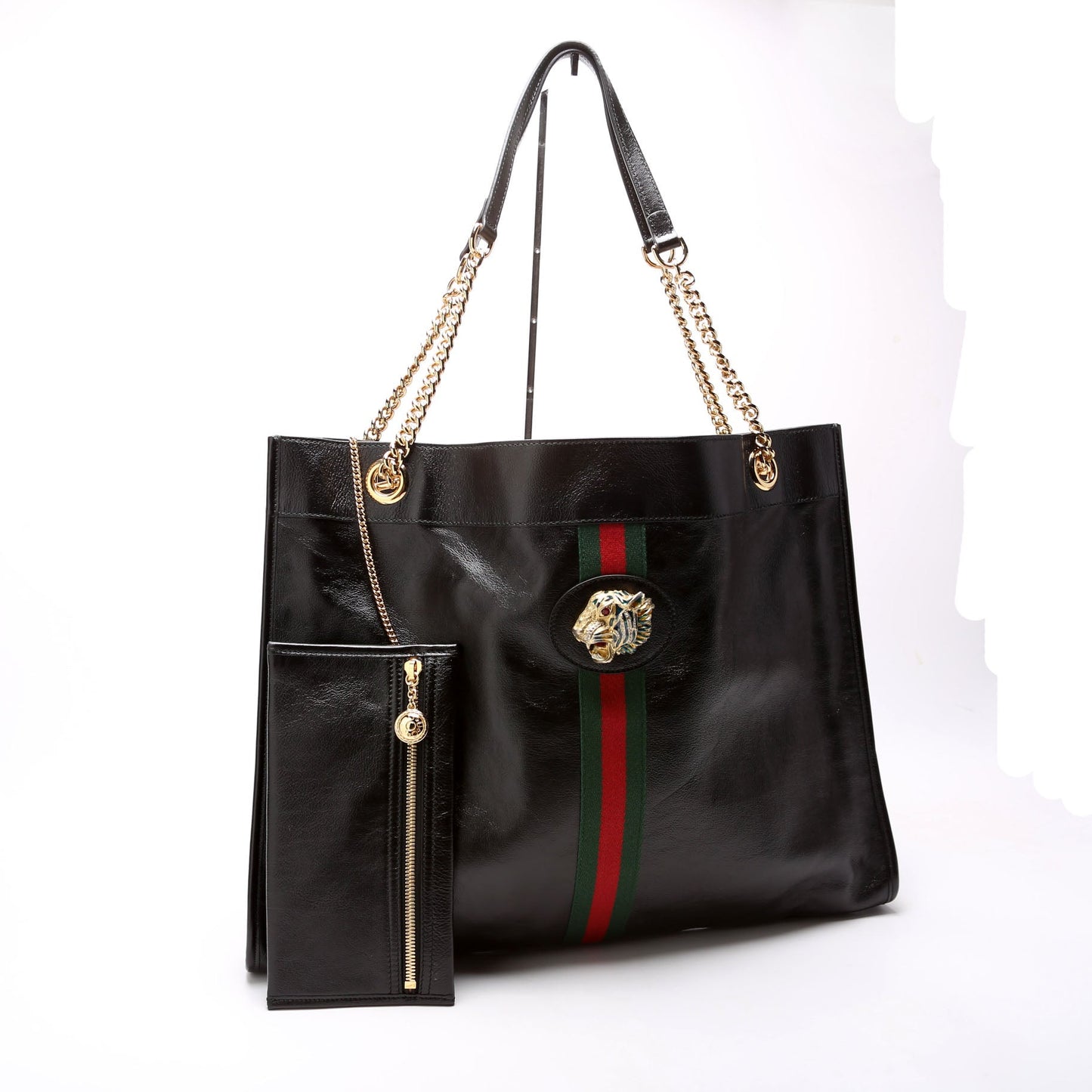 Gucci Rajah Leather Black Tote Bag