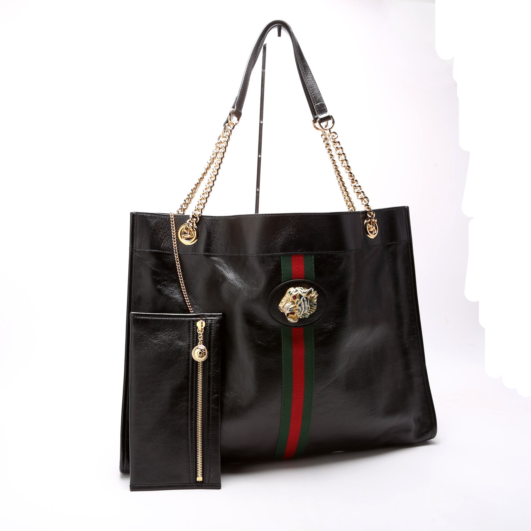 Gucci Rajah Leather Black Tote Bag