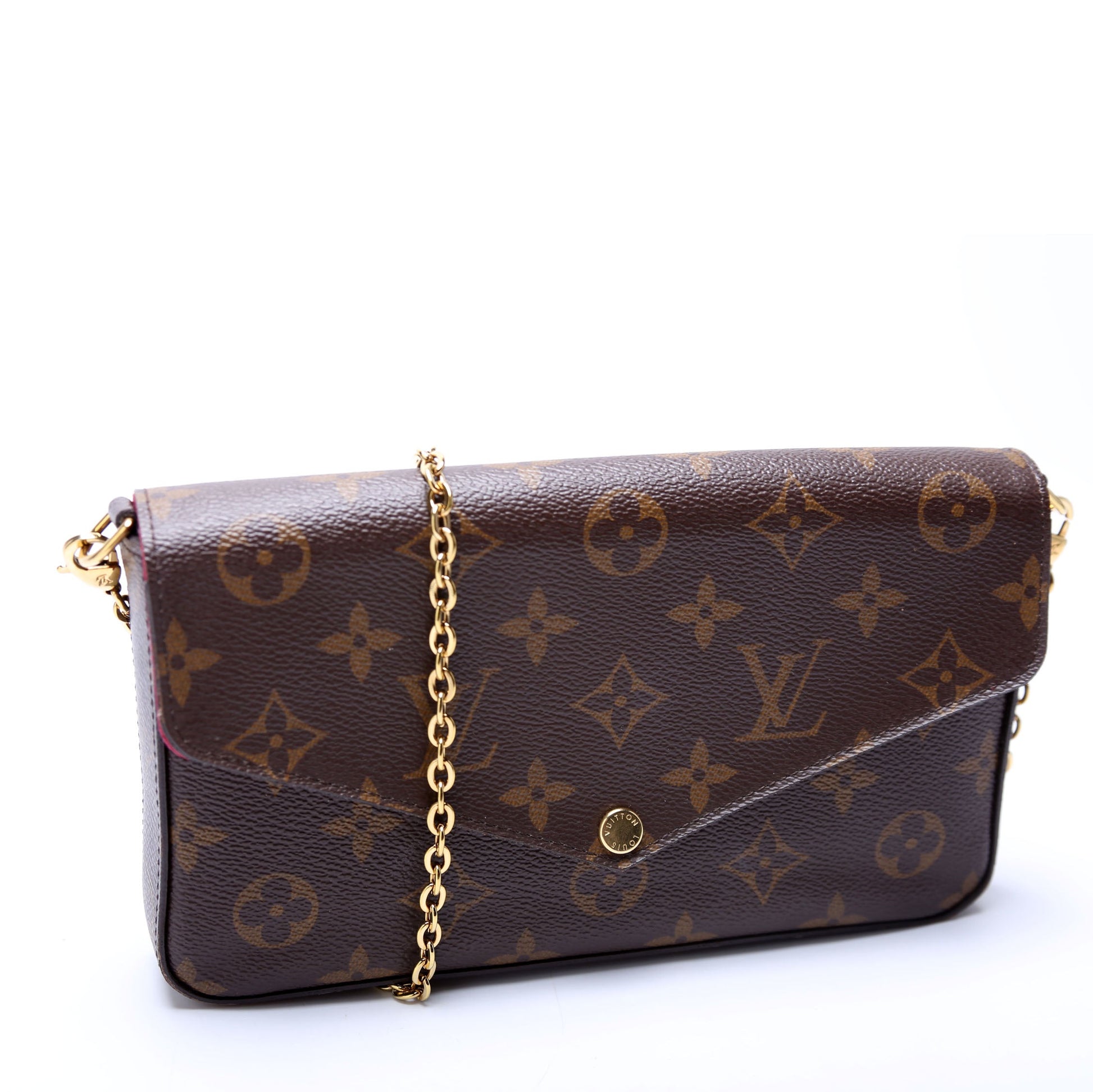 Louis Vuitton Pochette Felicie Berry Monogram Clutch Bag Berry 7