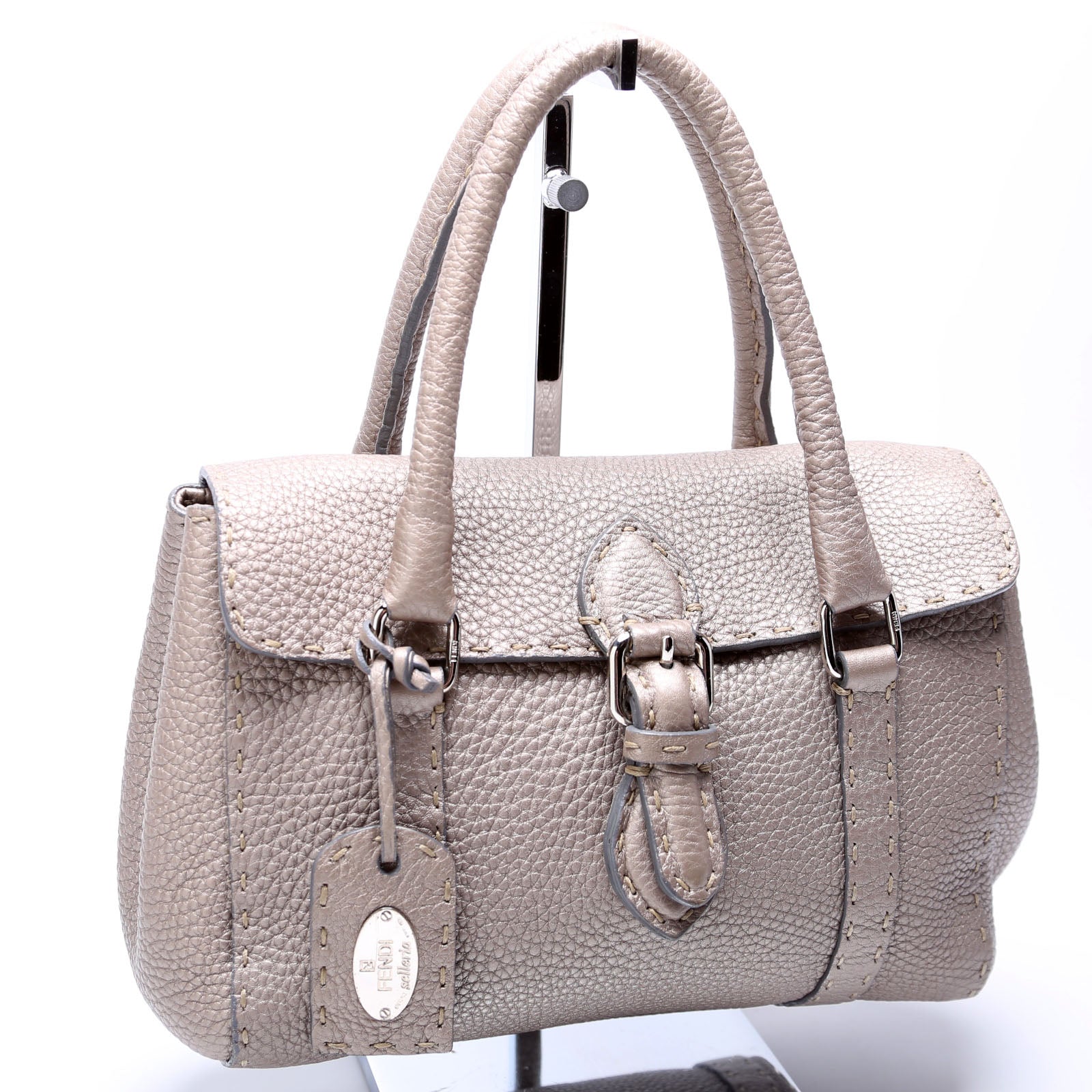 Fendi 8Br486 Selleria Linda Handle Bag Silver Mini Travel Bag