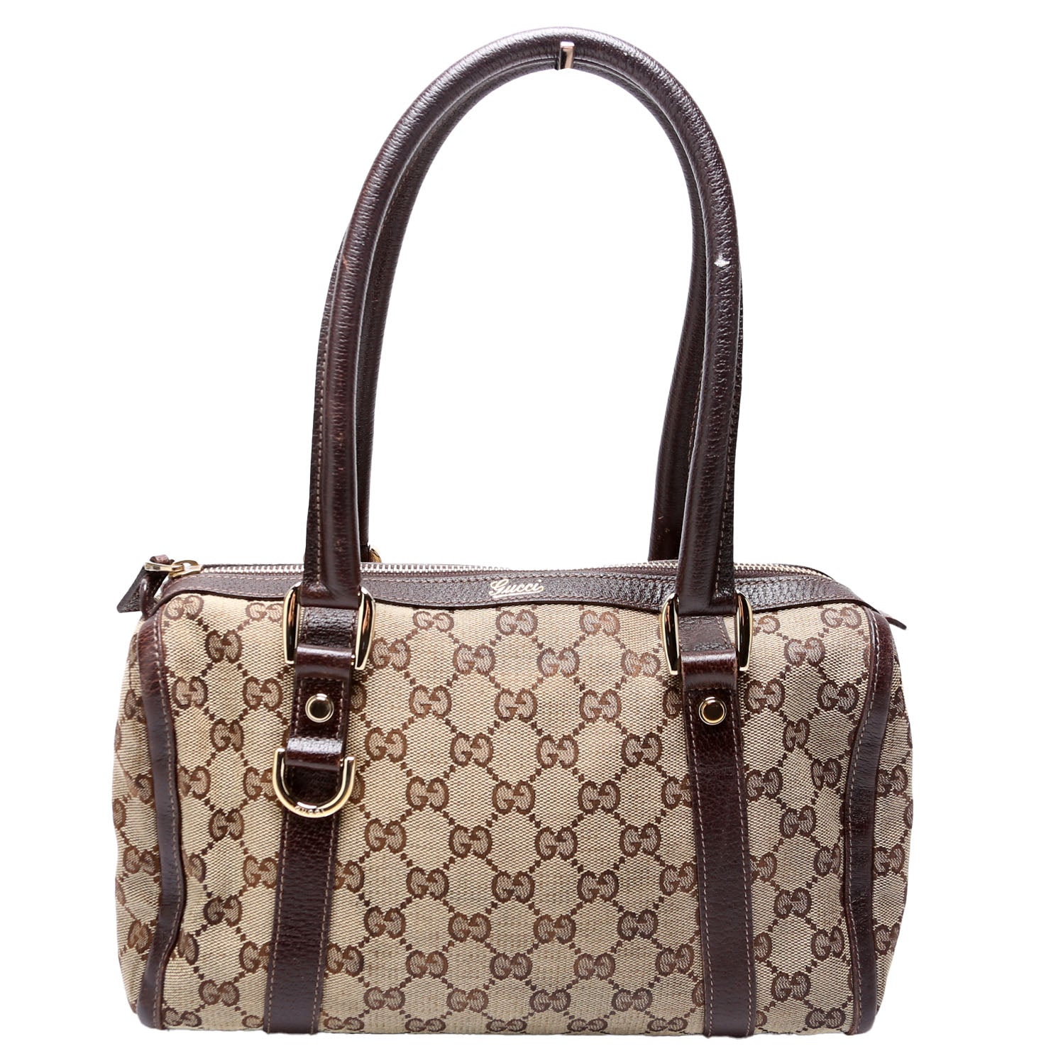 Gucci GG Abbey Boston Canvas Brown Small Travel Bag Brown 1