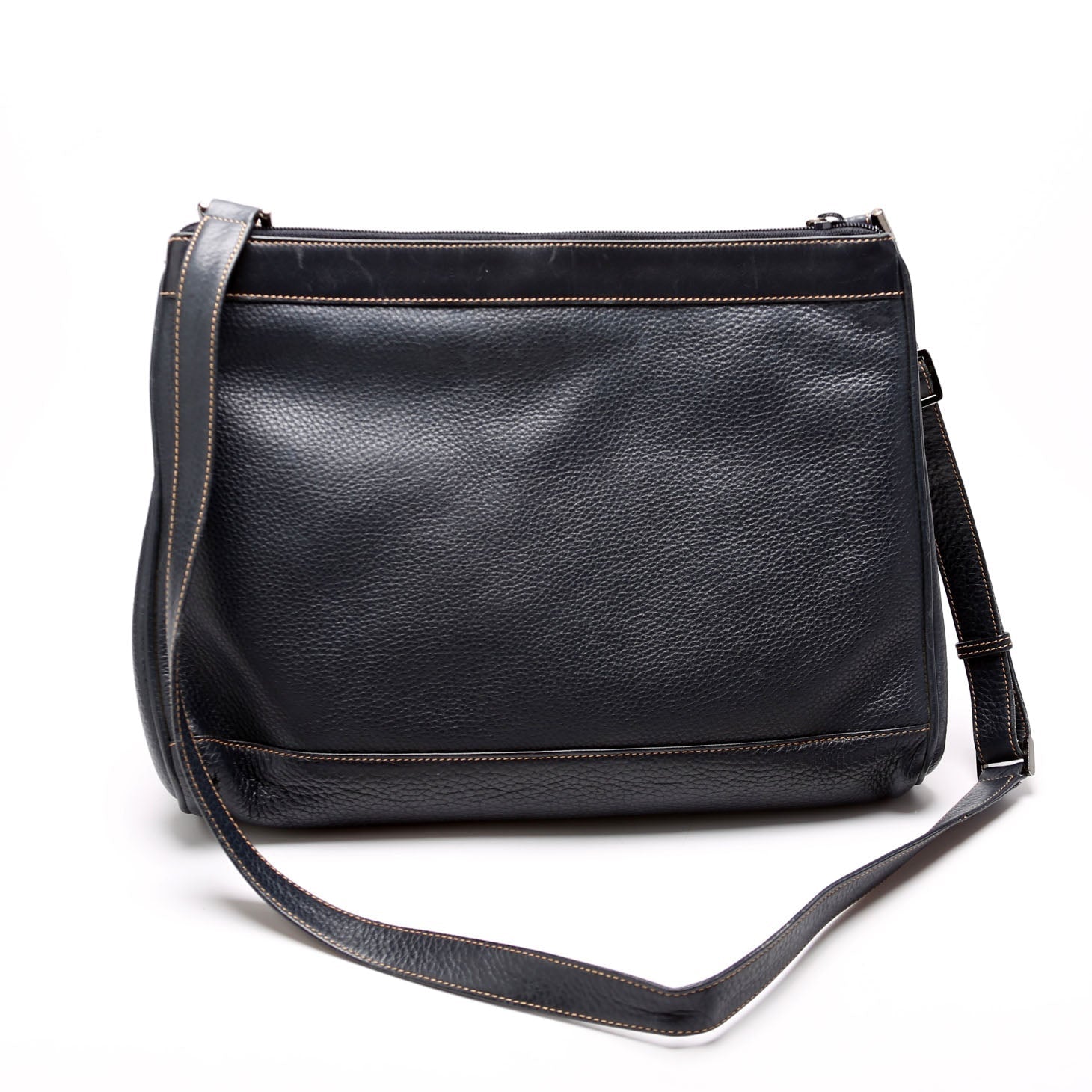Gucci 001 110 Interlocking G Calfskin Navy Shoulder Bag