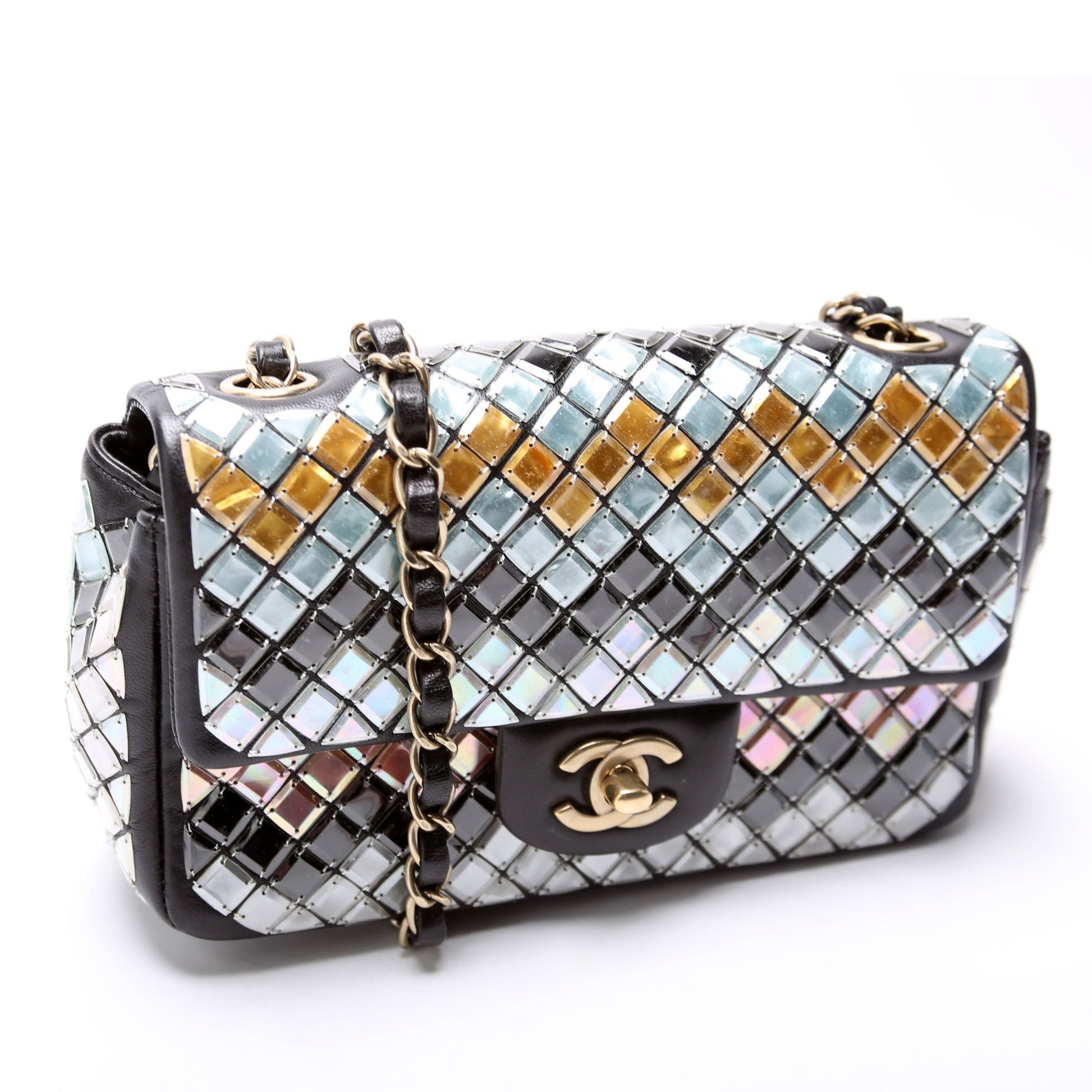 Chanel Mosaic Embossed Flap Lambskin 21M Multicolor Small Handbag