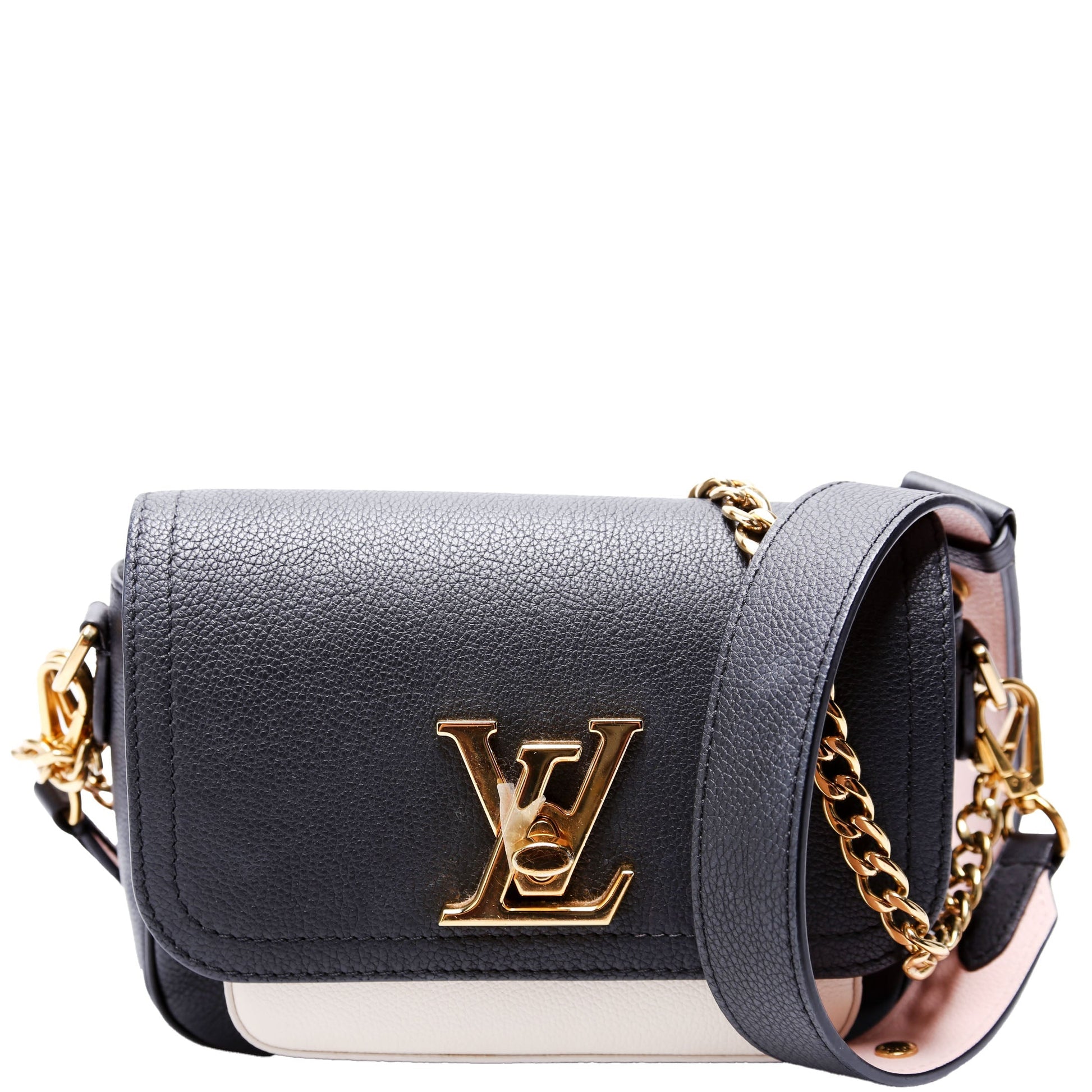 Louis Vuitton Lockme Tender Supple Calf Black Cream Handbag